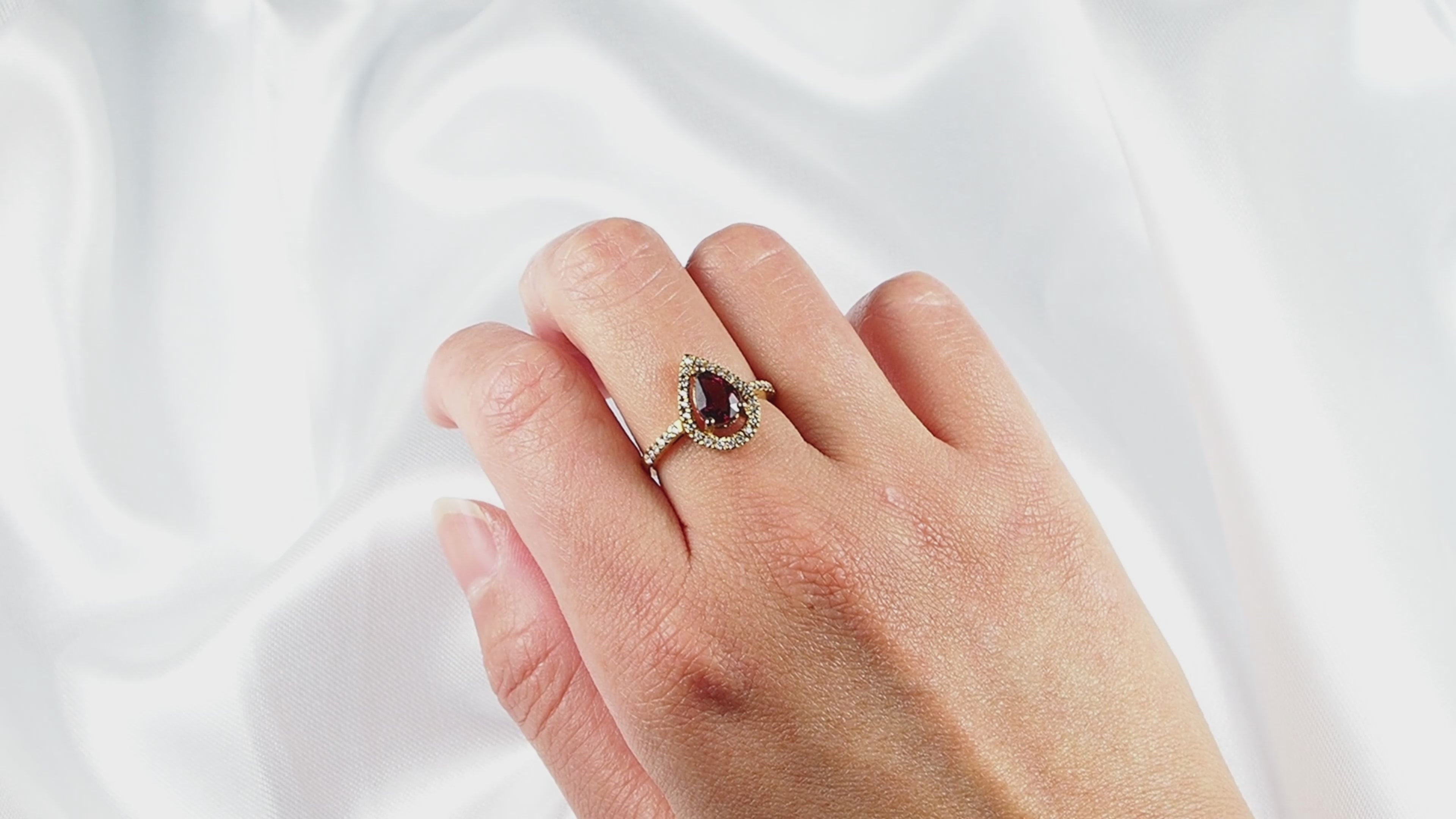 24K Gold 925 Sterling Silver Ring Deep Raspberry Red Rhodolite Garnet,Birthday Gift, Dainty Ring, Free Resizing