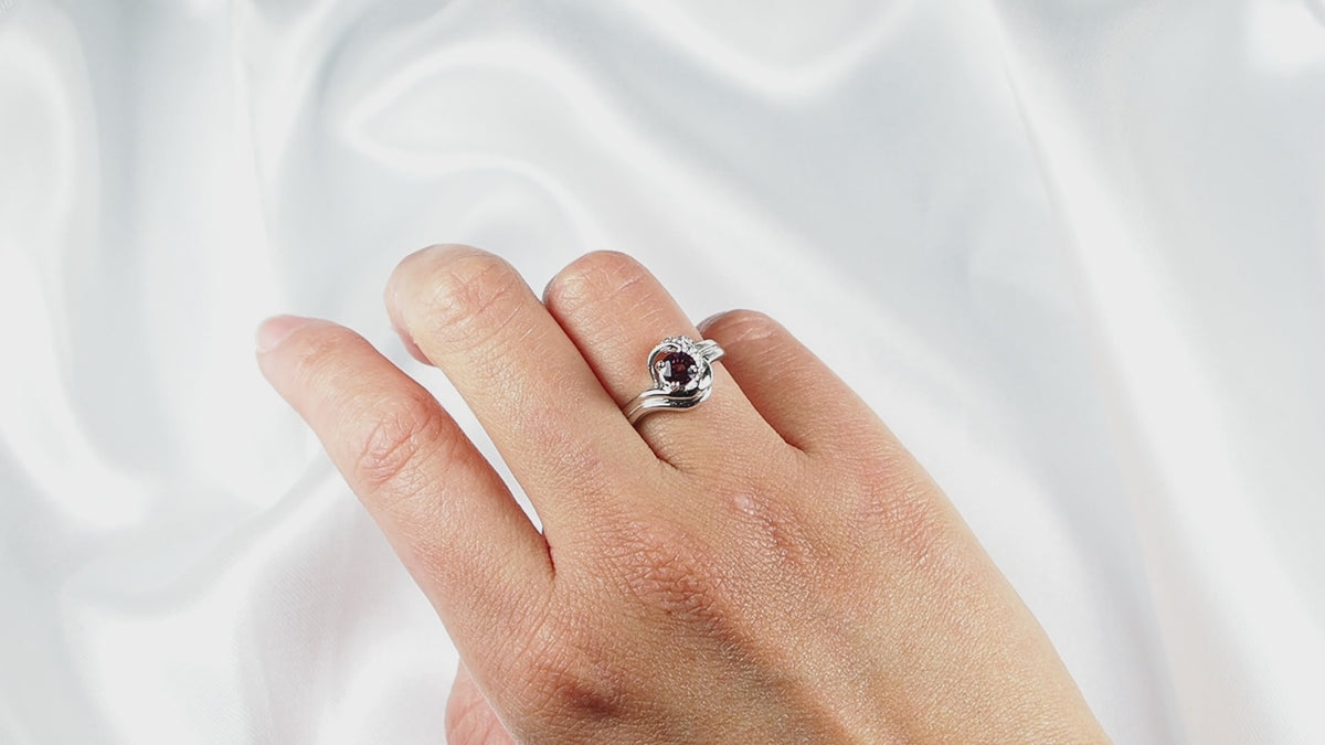 Handmade Ring Purple Rhodolite Garnet,Natural Gemstone, Minimalist Ring, Free Resizing