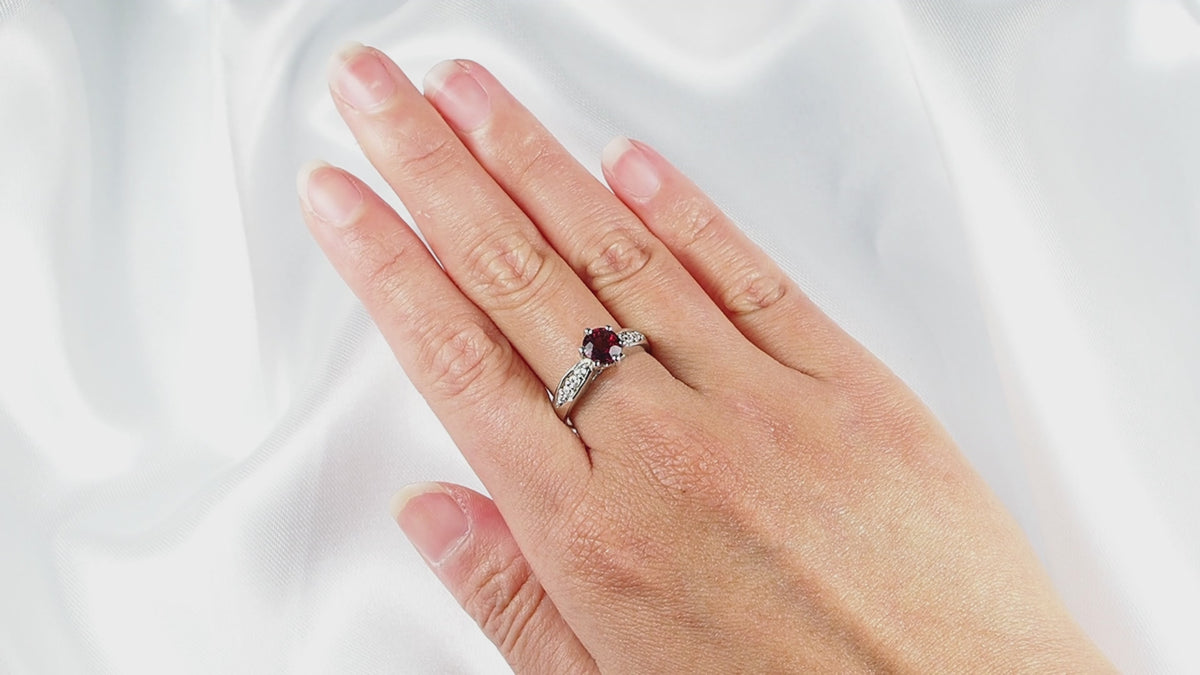Hot Pink Rhodolite Garnet 925 Sterling Silver Ring,Everyday Minimalist Jewelry
