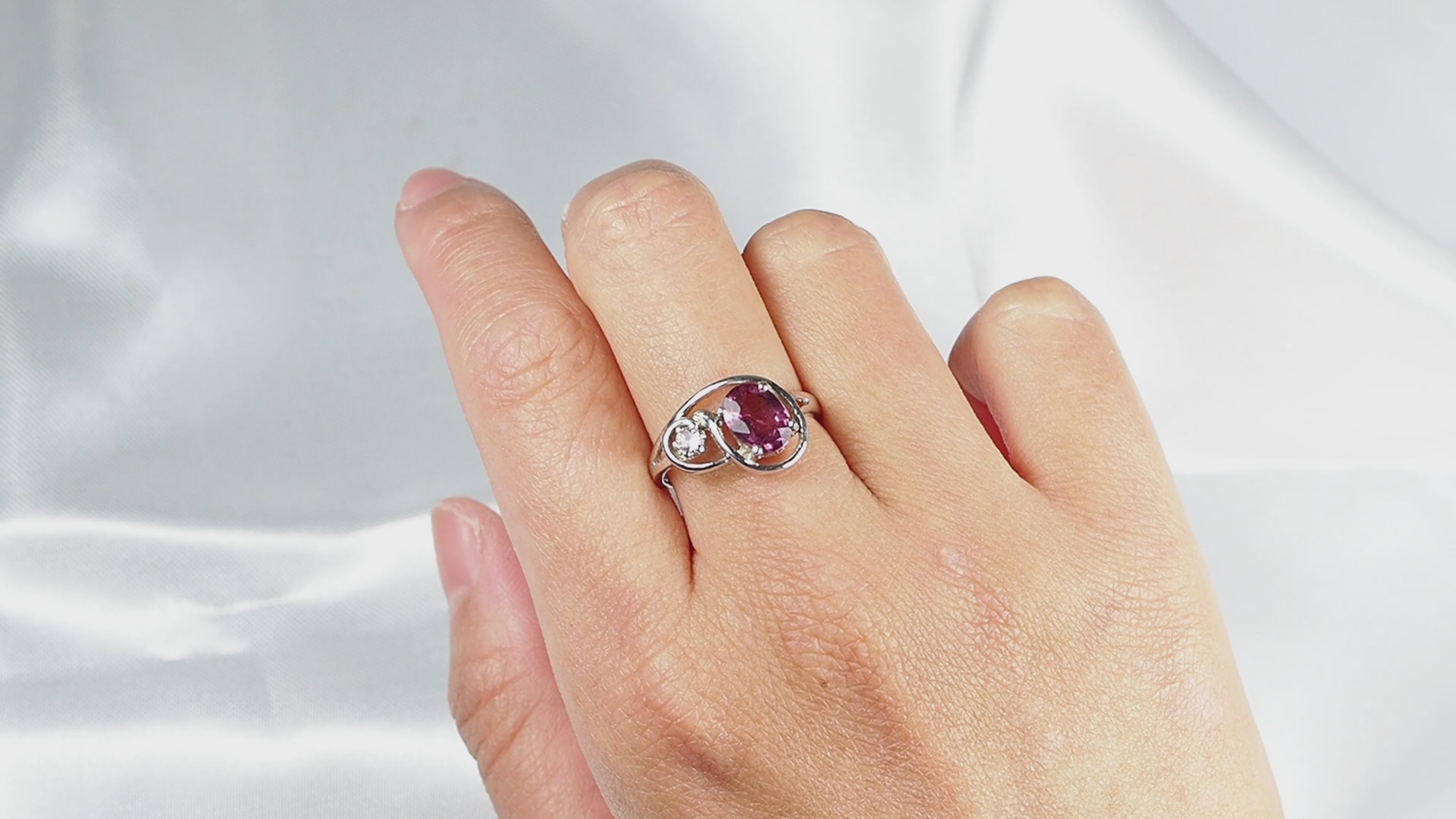 Sweetie Pink Tourmaline Ring Sterling Silver 925, Dainty Everyday Ring, Gift for Her