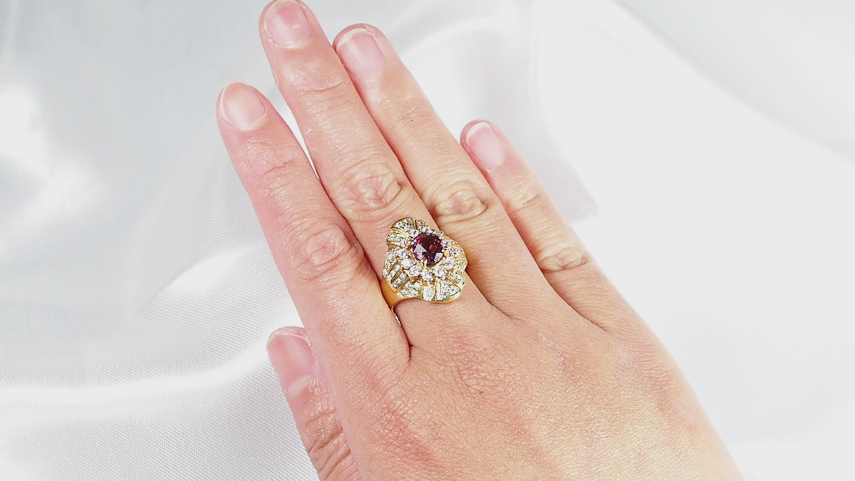 Pink Tourmaline Ring 24K Gold Sterling Silver 925, Affordable Natural Gemstone, Everyday Ring