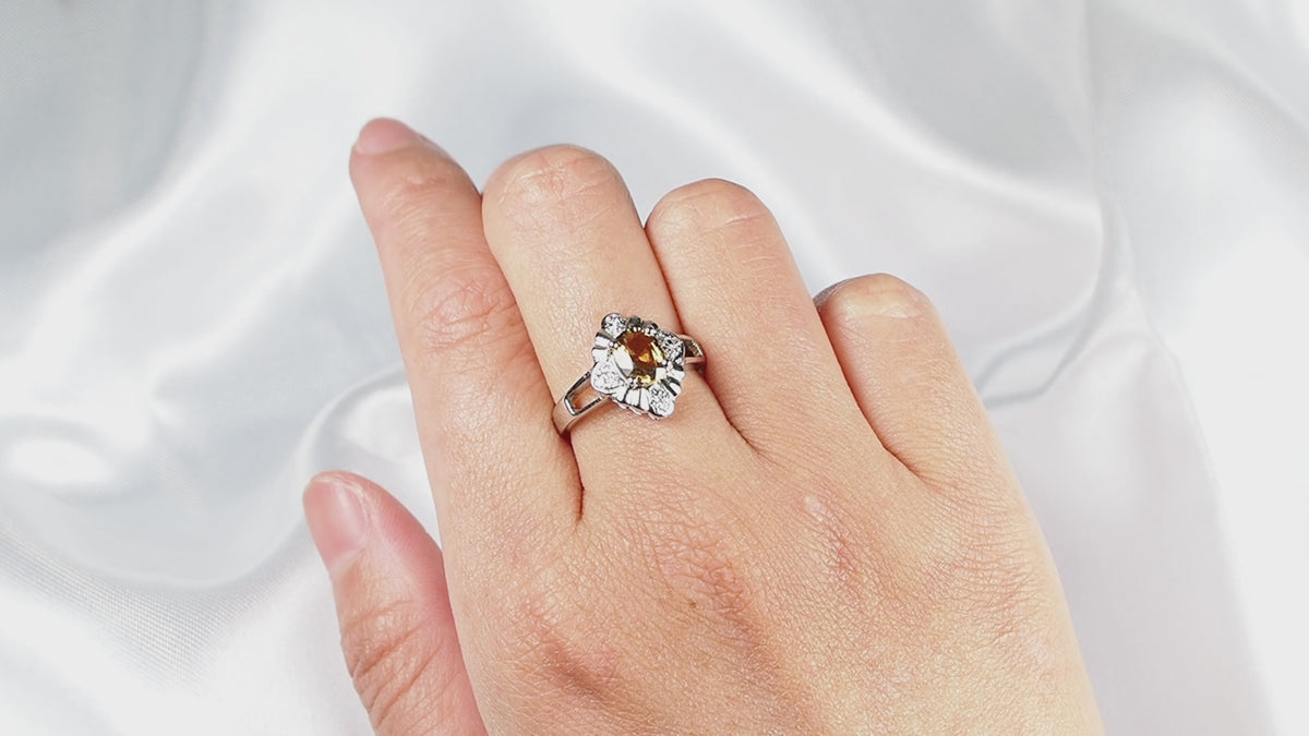 Champagne Tourmaline 925 Sterling Silver Ring