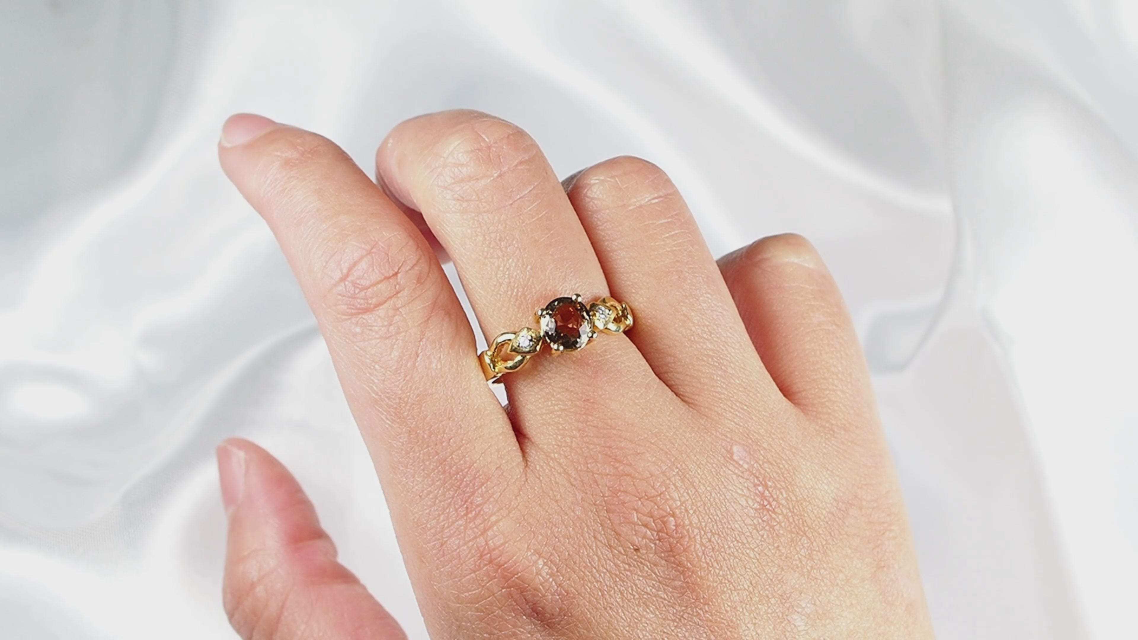 Golden Brown Tourmaline 925 Sterling Silver Ring