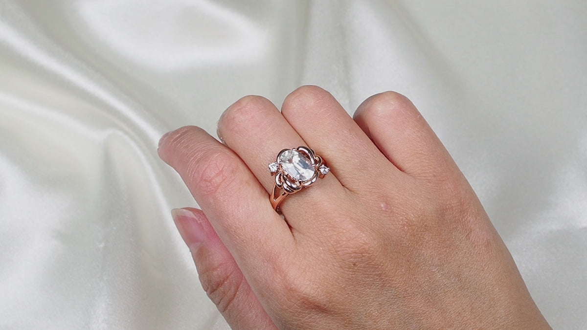 White Zircon Ring, Simple Everyday Ring, Free Resizing