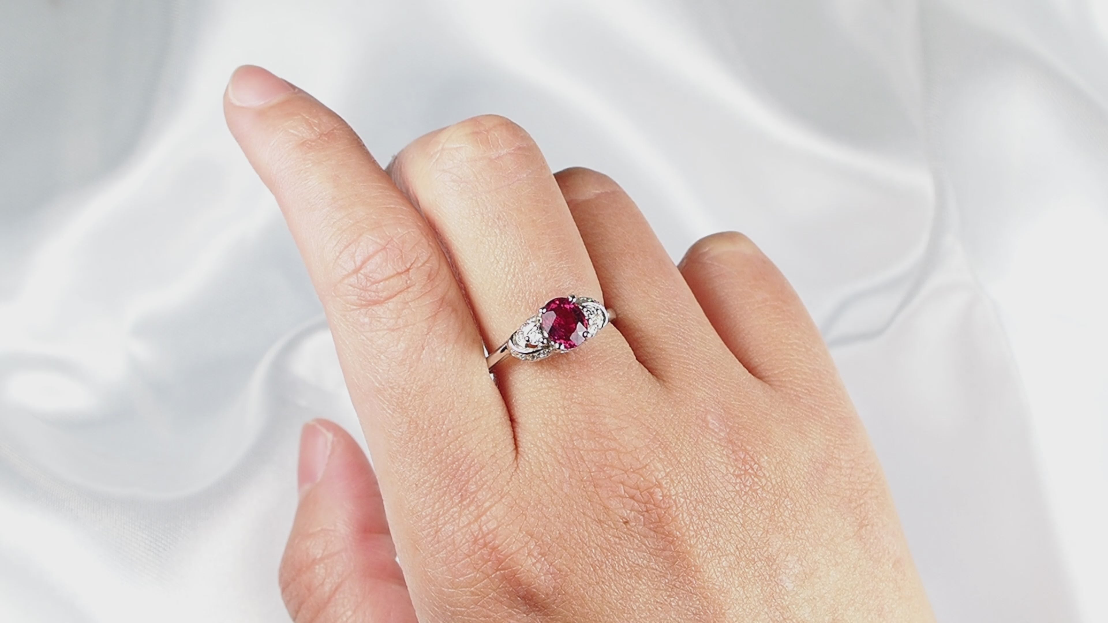 Gleaming Pink Tourmaline 925 Sterling Silver Ring,Dainty Everyday Stacking Ring, Gift for Her