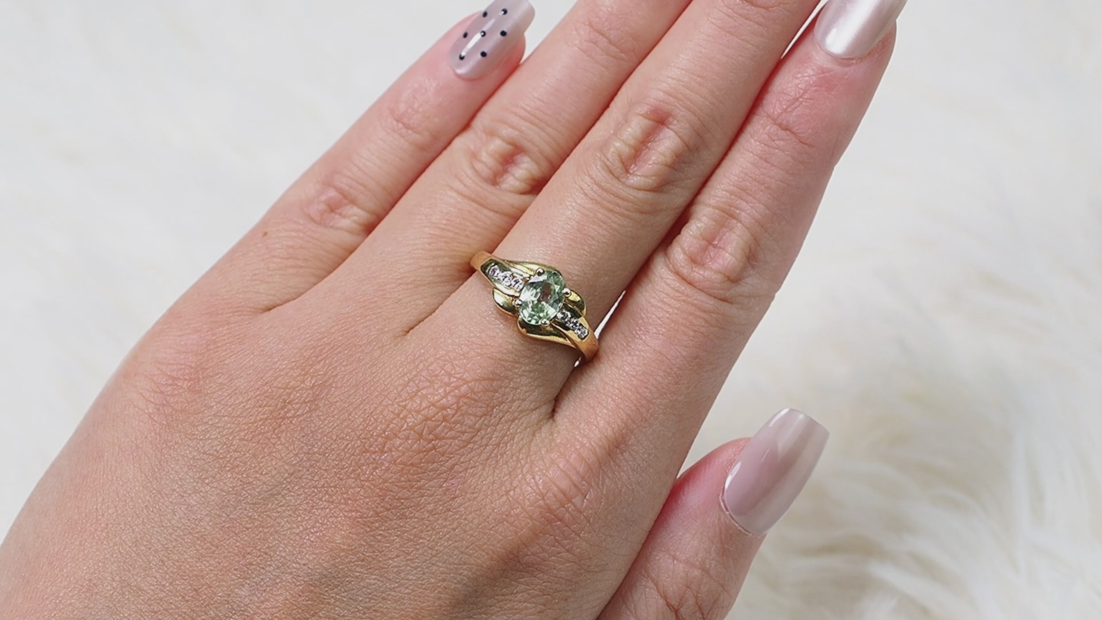 Blue Aquamarine 925 Sterling Silver 24K Gold Plated Ring, Natural Gemstone, Minimalist Ring, Free Resizing