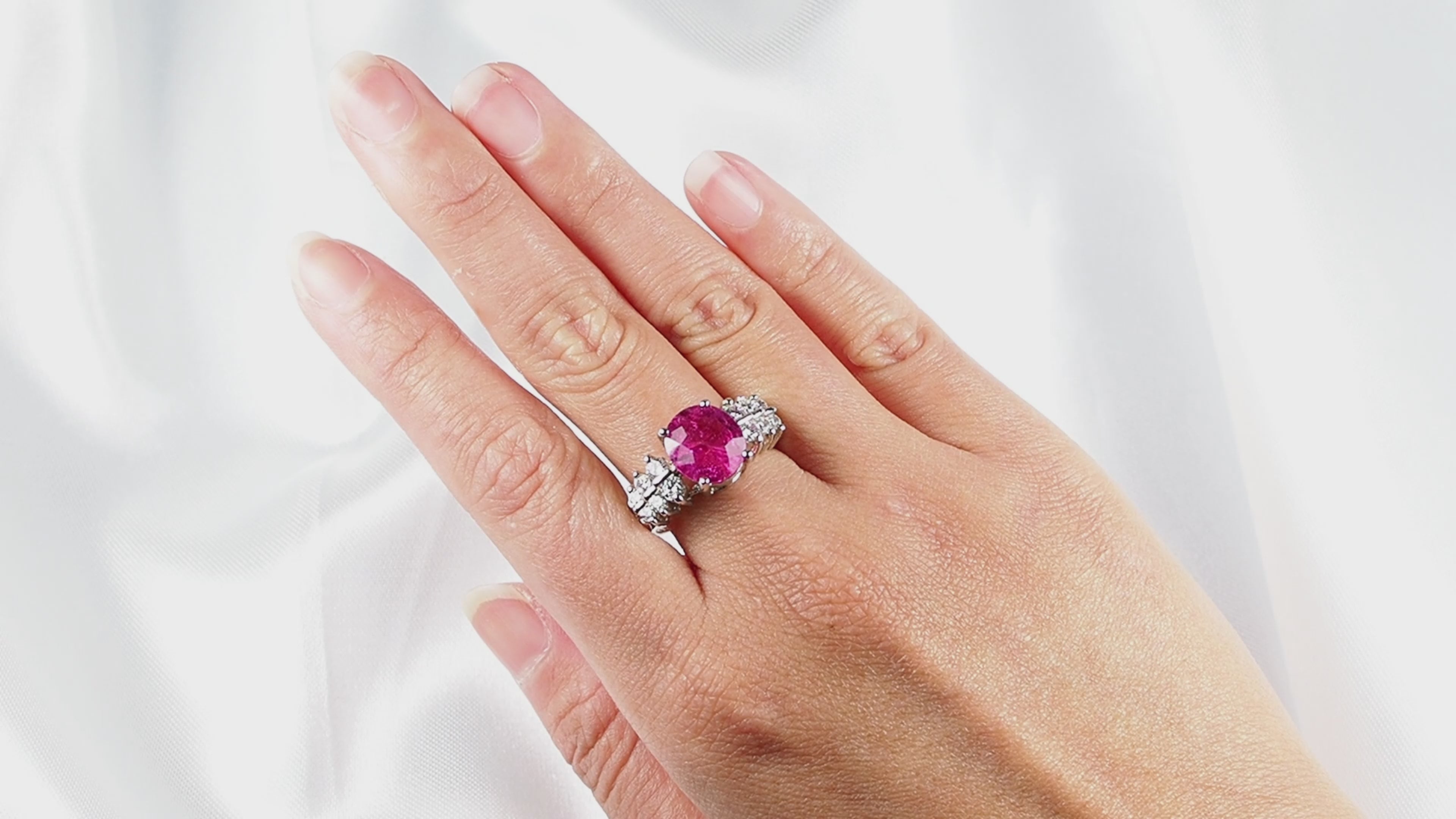 Hot Pink Rubellite Tourmaline Ring 925, Dainty Everyday Ring, Gift for Her