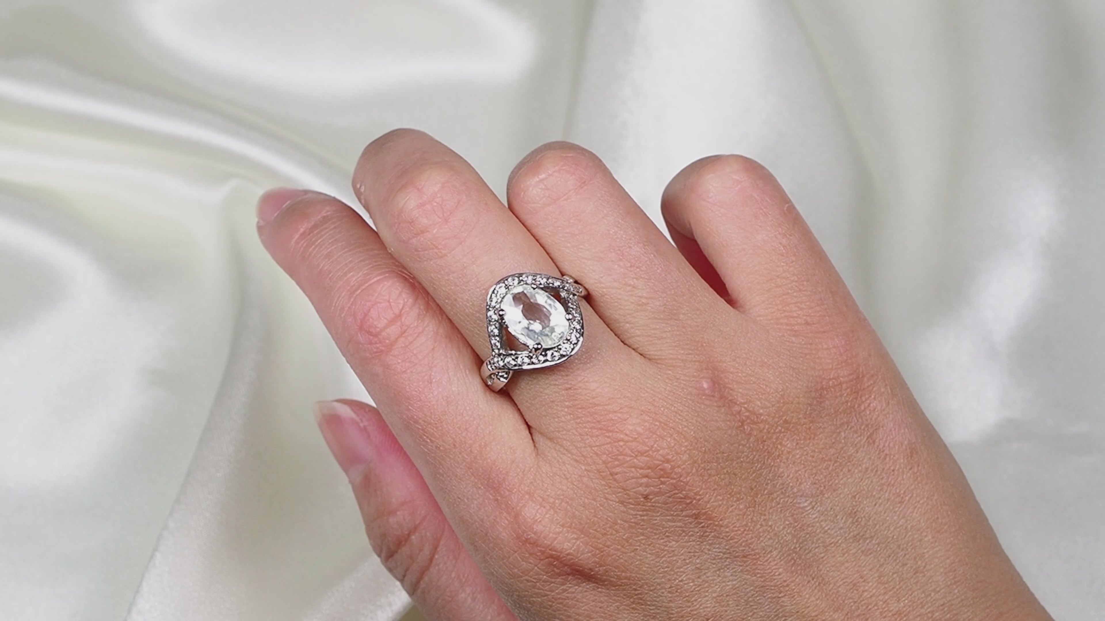 White Zircon 925 Sterling Silver Ring, Birthday Gift, Dainty Ring, Free Resizing