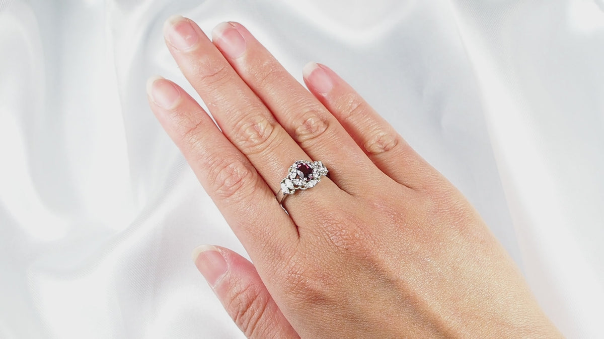 Gleaming Pink Rhodolite Garnet 925 Sterling Silver Ring,Dainty Minimalist Everyday Ring