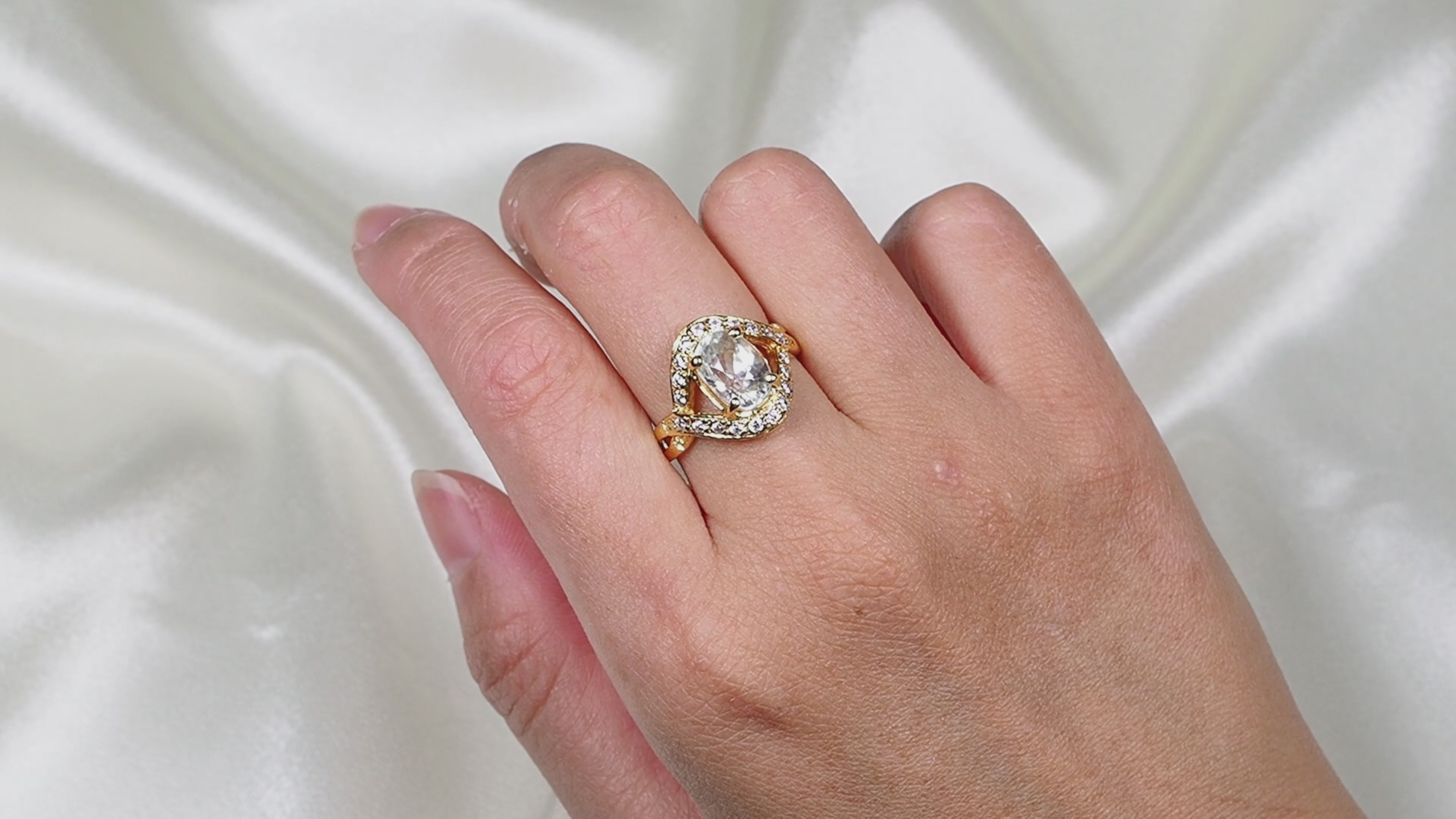 White Zircon 925 Sterling Silver Ring, Natural Gemstone, Everyday Wear
