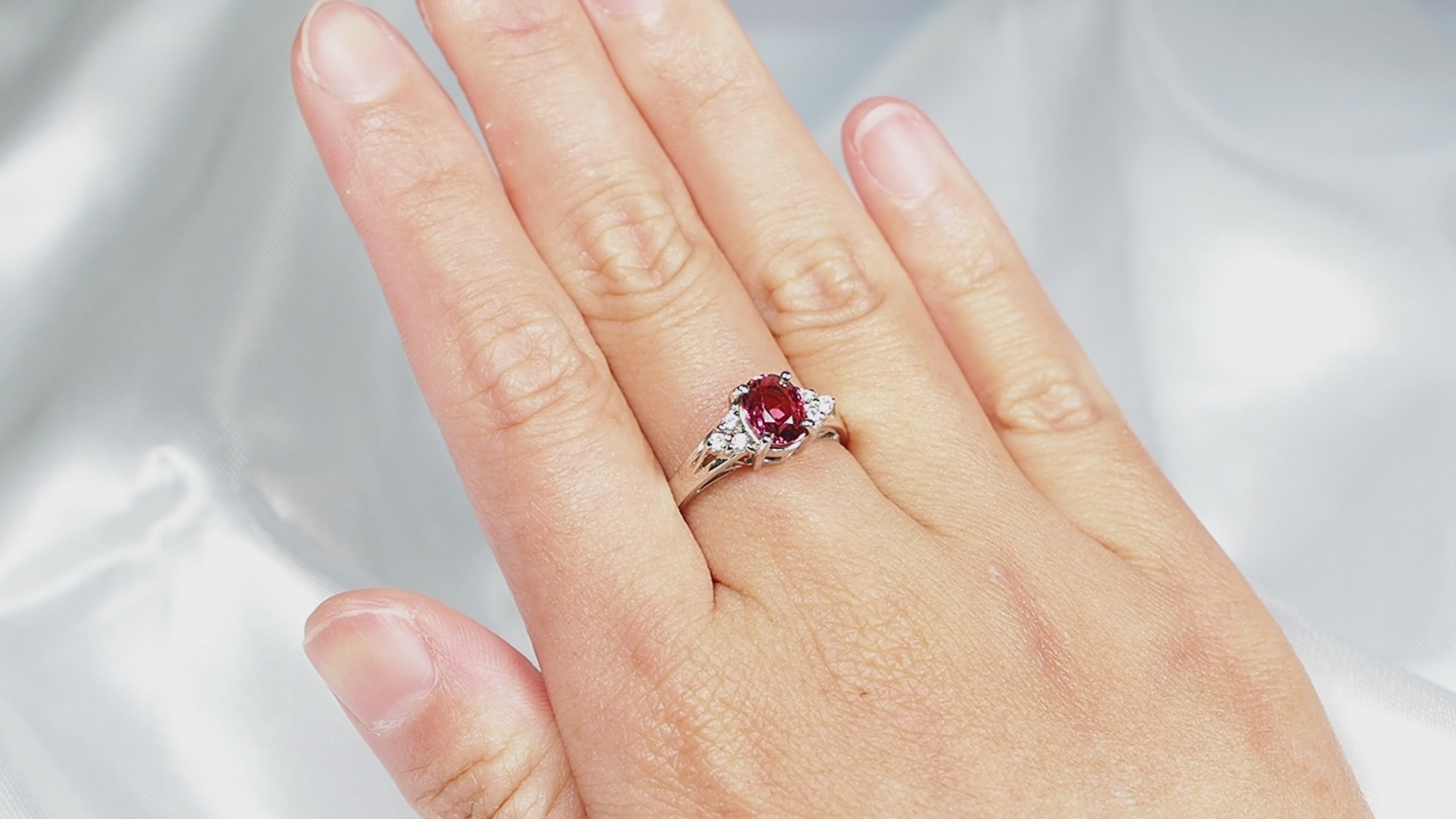 Vivid Pink Tourmaline Anniversary Ring 925 Silver, Natural Gemstone, Free Resizing