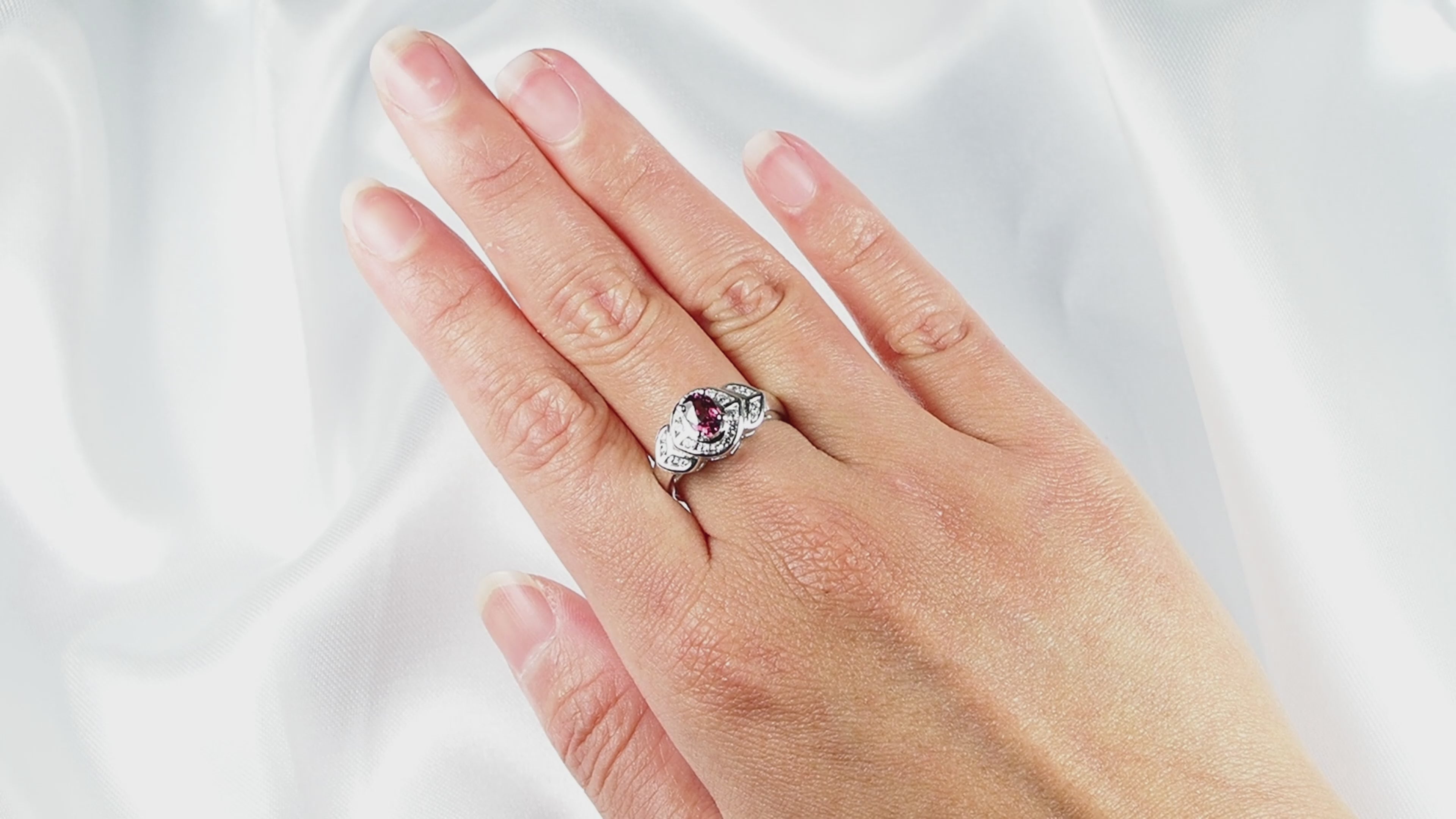 Deep Raspberry Pink Rhodolite Garnet 925 Sterling Silver Ring,Trendy Everyday Ring, Free Resizing
