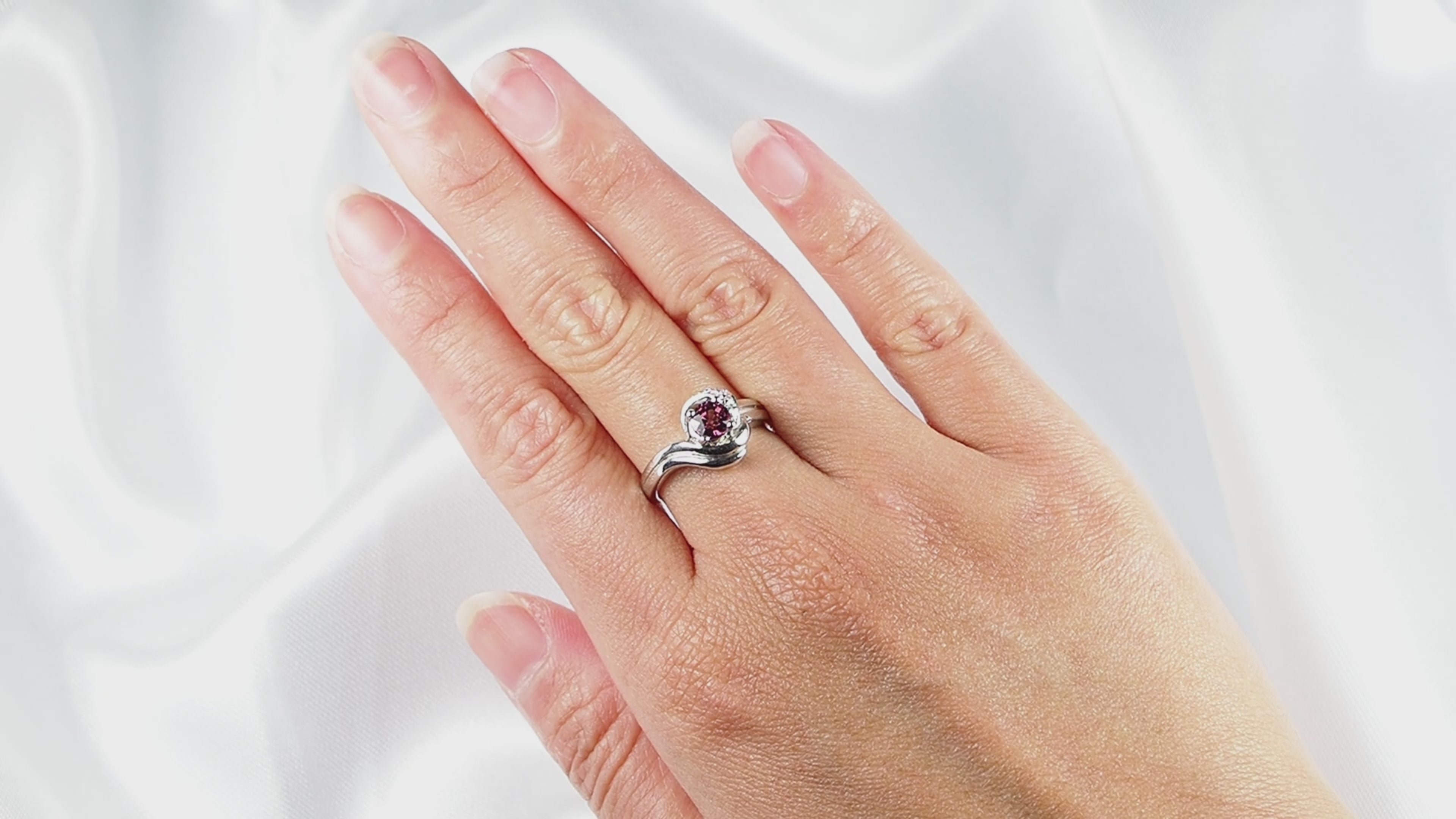 Soft Pink Rhodolite Garnet 925 Sterling Silver Ring,Natural Gemstone, Statement Ring, Free Resizing