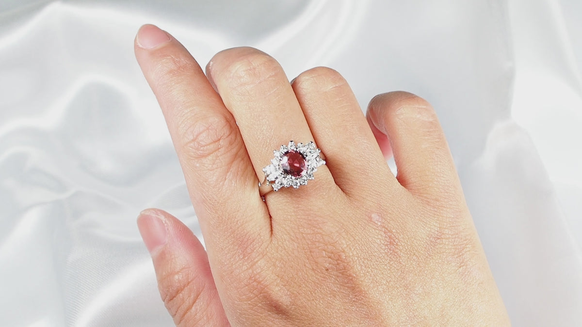 Floral Pink Tourmaline Ring 925 Sterling Silver, Mothers Day Gift, Natural Gemstone, Free Resizing