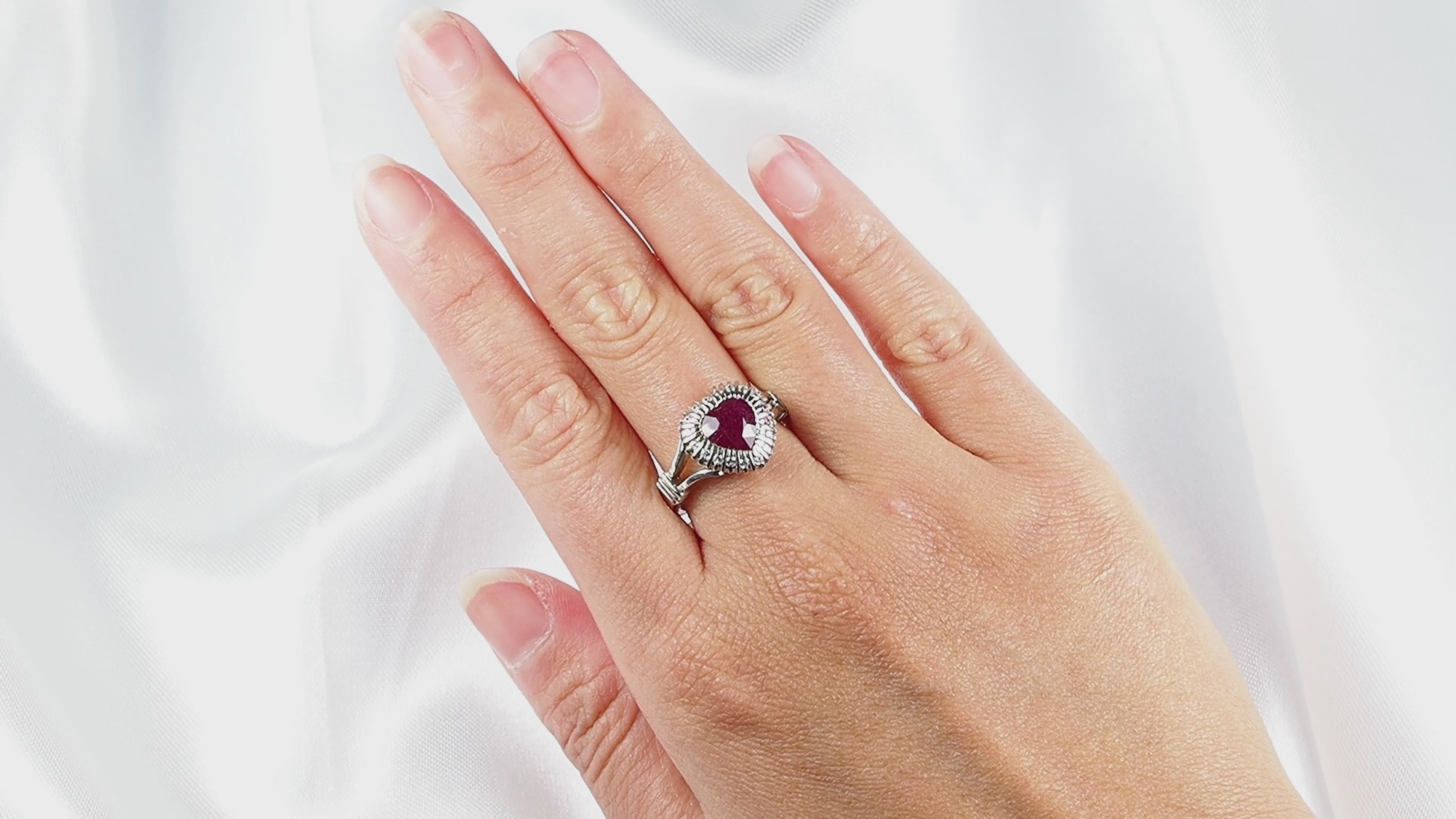 Red Ruby 925 Sterling Silver Ring 925, Natural Gemstone, Dainty Stacking