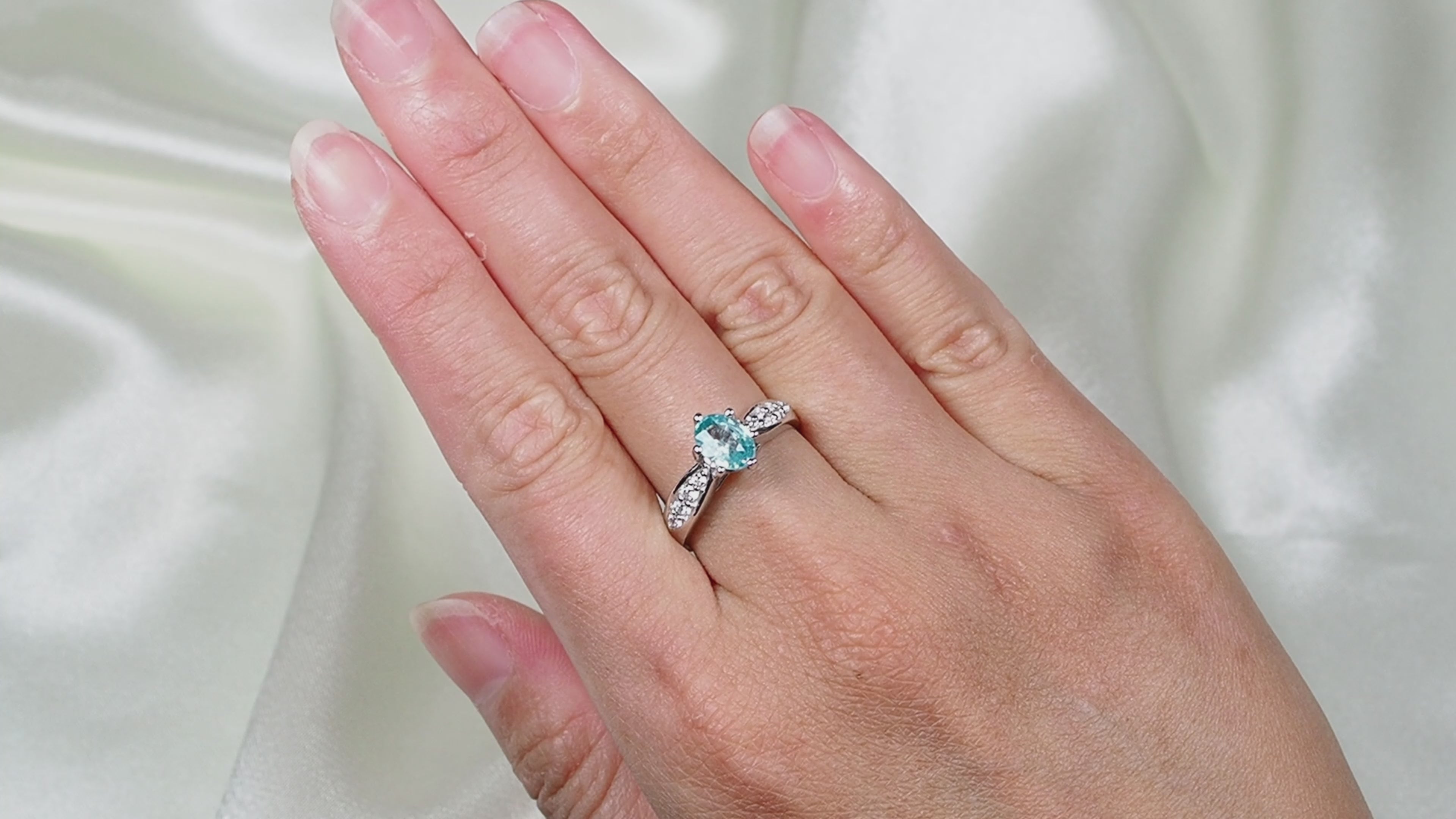 Blue Zircon 925 Sterling Silver Ring, Minimalist Everyday Gemstone Ring, Gift for Her