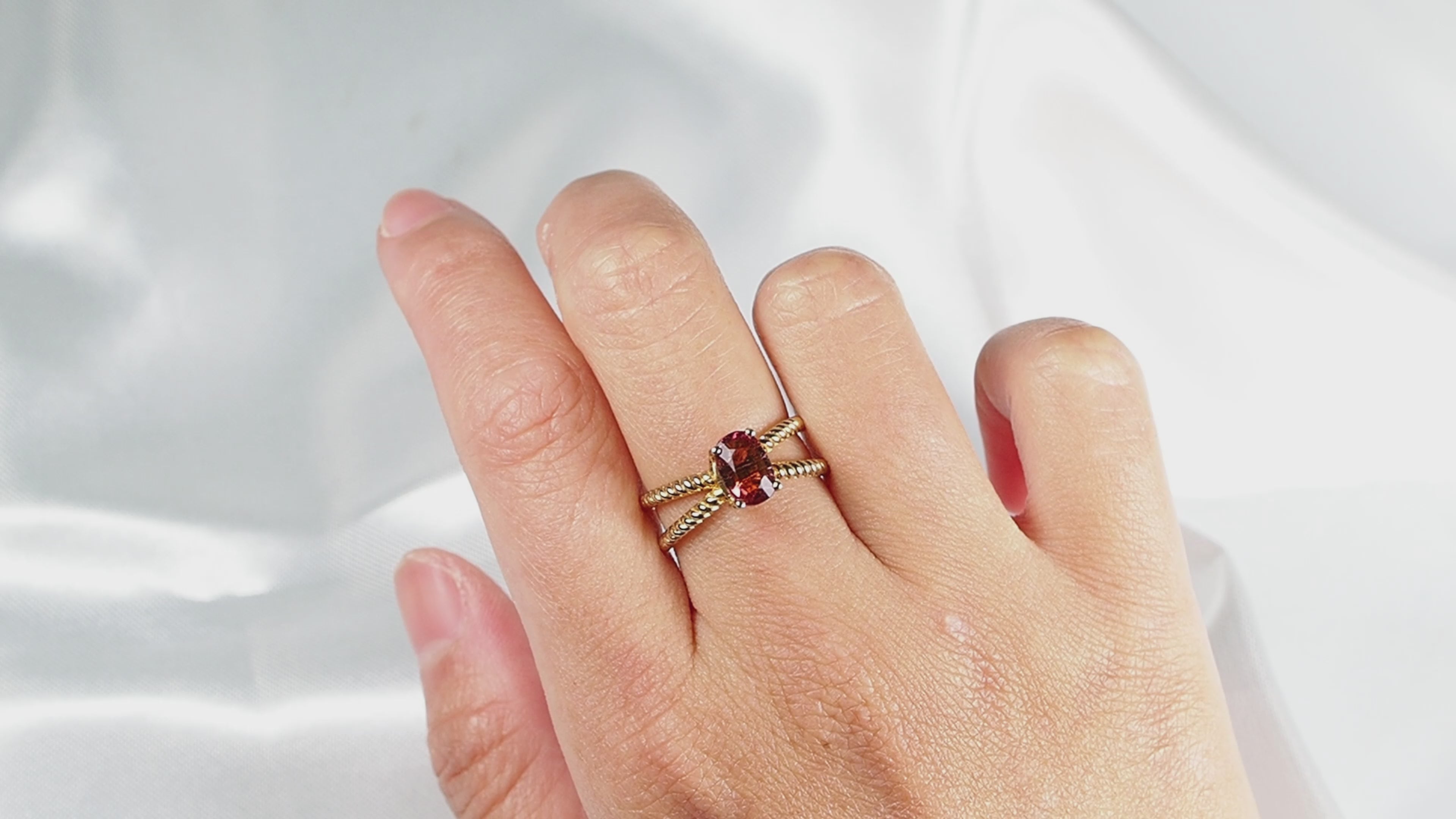 925 STERLING SILVER WHITE GOLD PLATED RINGS PINK TOURMALINE