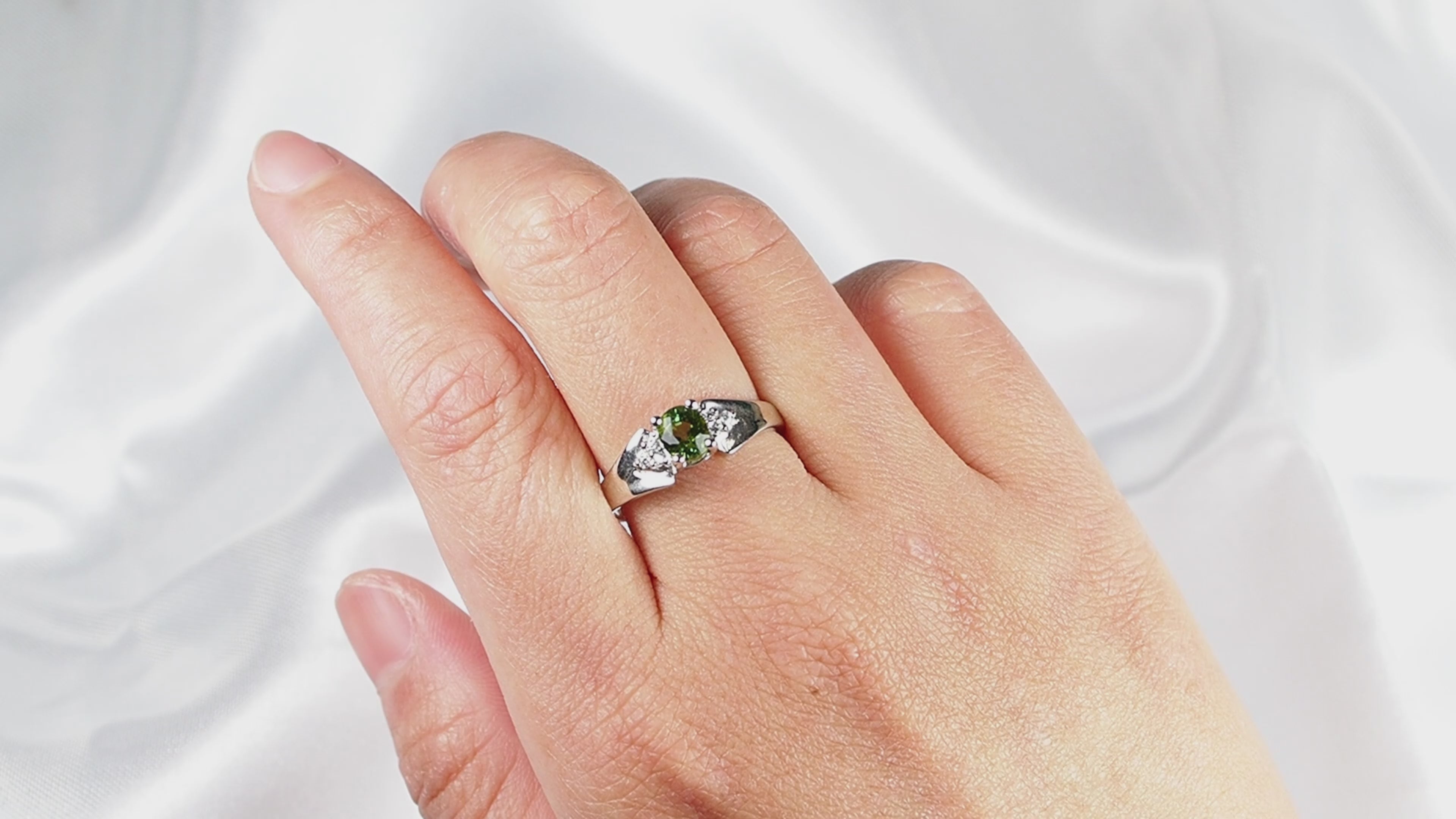 Dazzling Green Tourmaline Ring,925 Sterling Silver, Natural Gemstone, Free Resizing