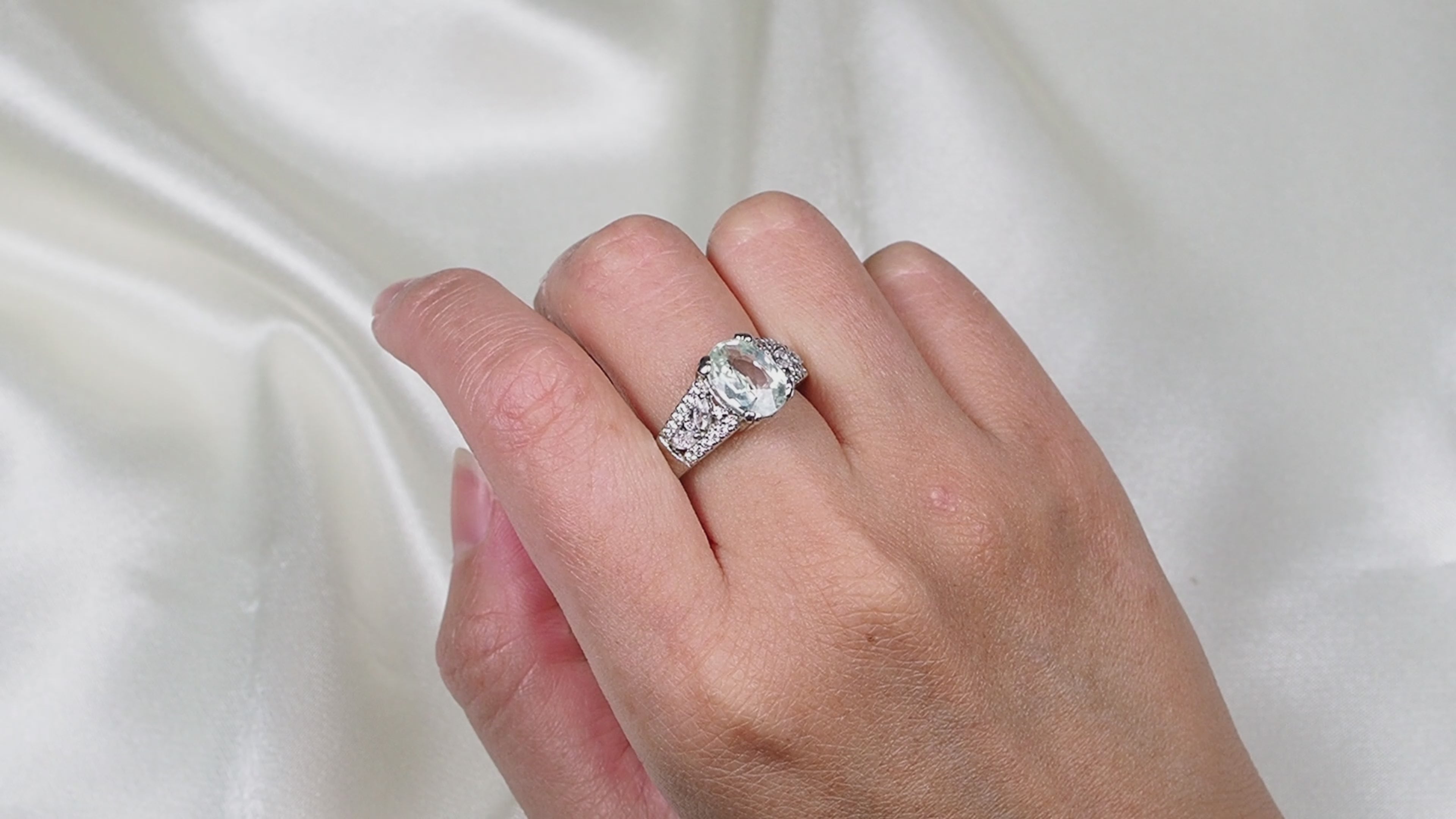 925 Sterling Silver White Zircon Ring Handmade Jewelry