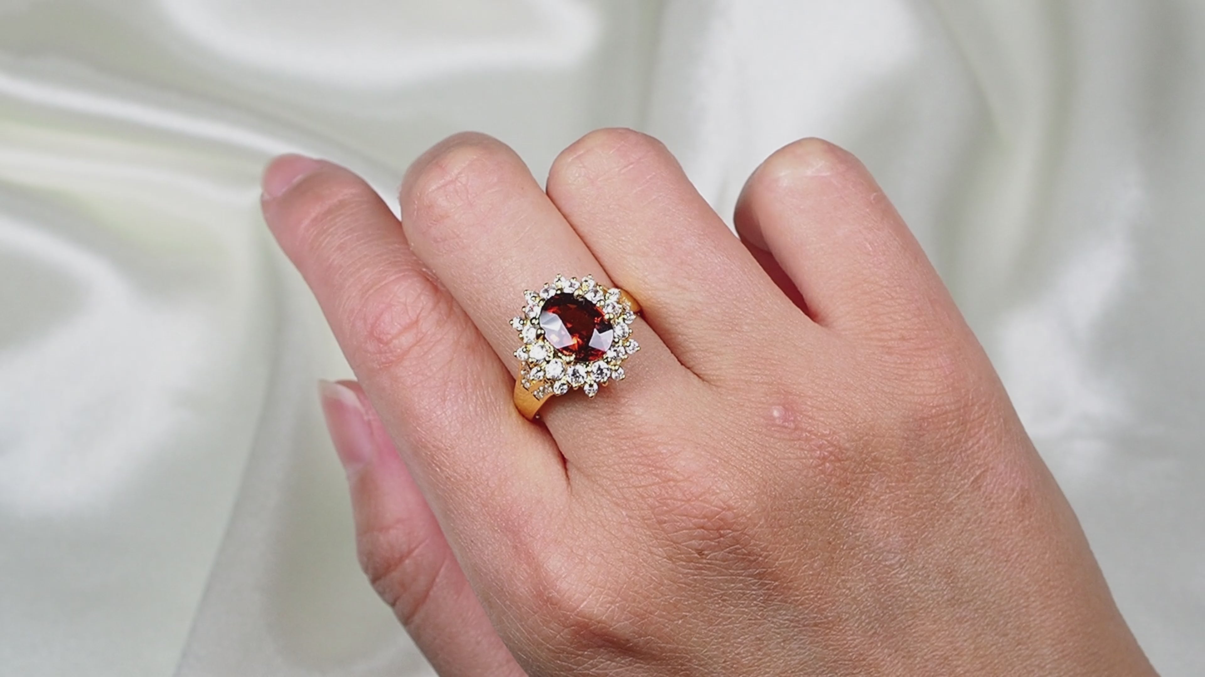 Red Zircon Handmade Finish Jewelry Rings, Minimalist Everyday Ring