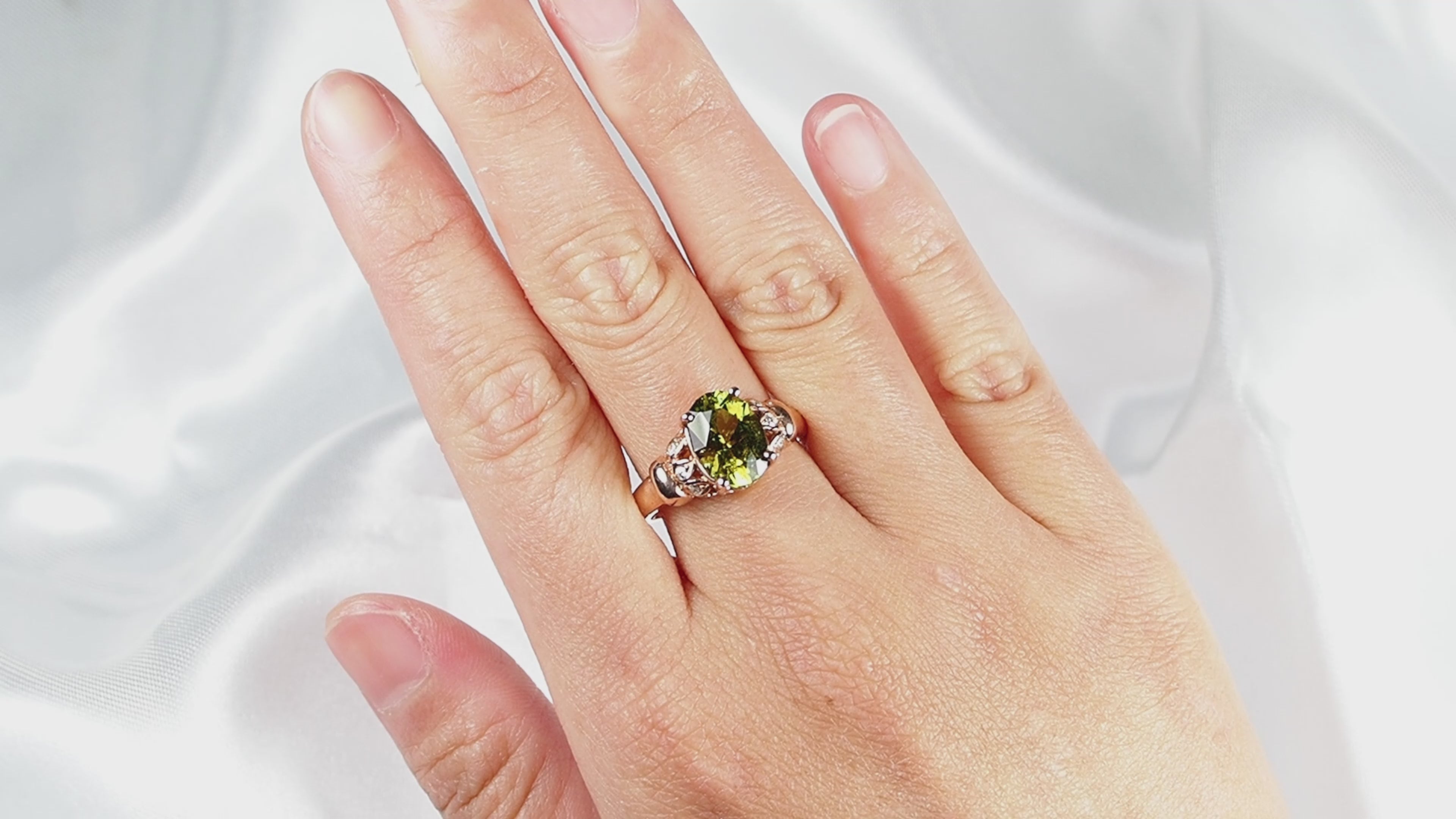 OLIVE GREEN TOURMALINE 925 STERLING SILVER HANDMADE RINGS,Dainty Minimalist Everyday Ring