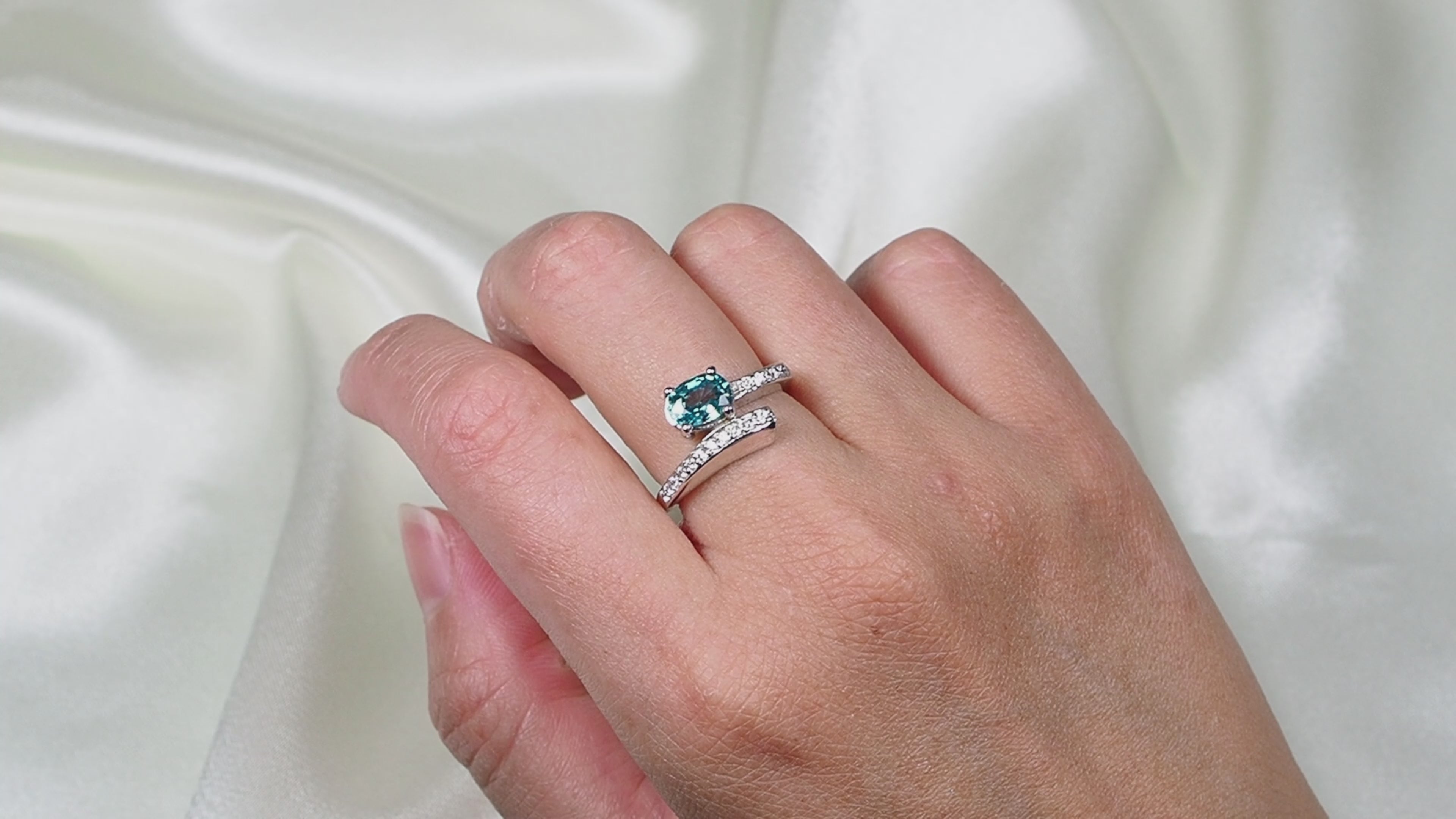 Blue Zircon 925 Sterling Silver Ring, 925 Genuine Gemstone, Everyday Ring