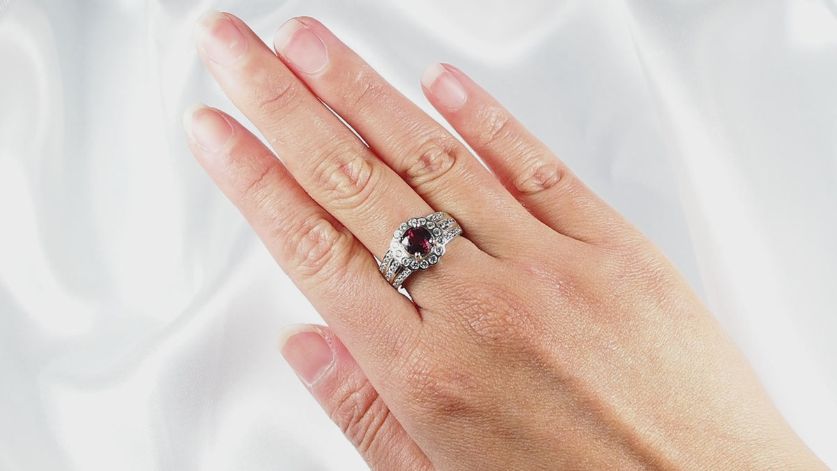 Brilliant Red Rhodolite Garnet 925 Sterling Silver Ring,Natural Gemstone, Free Resizing
