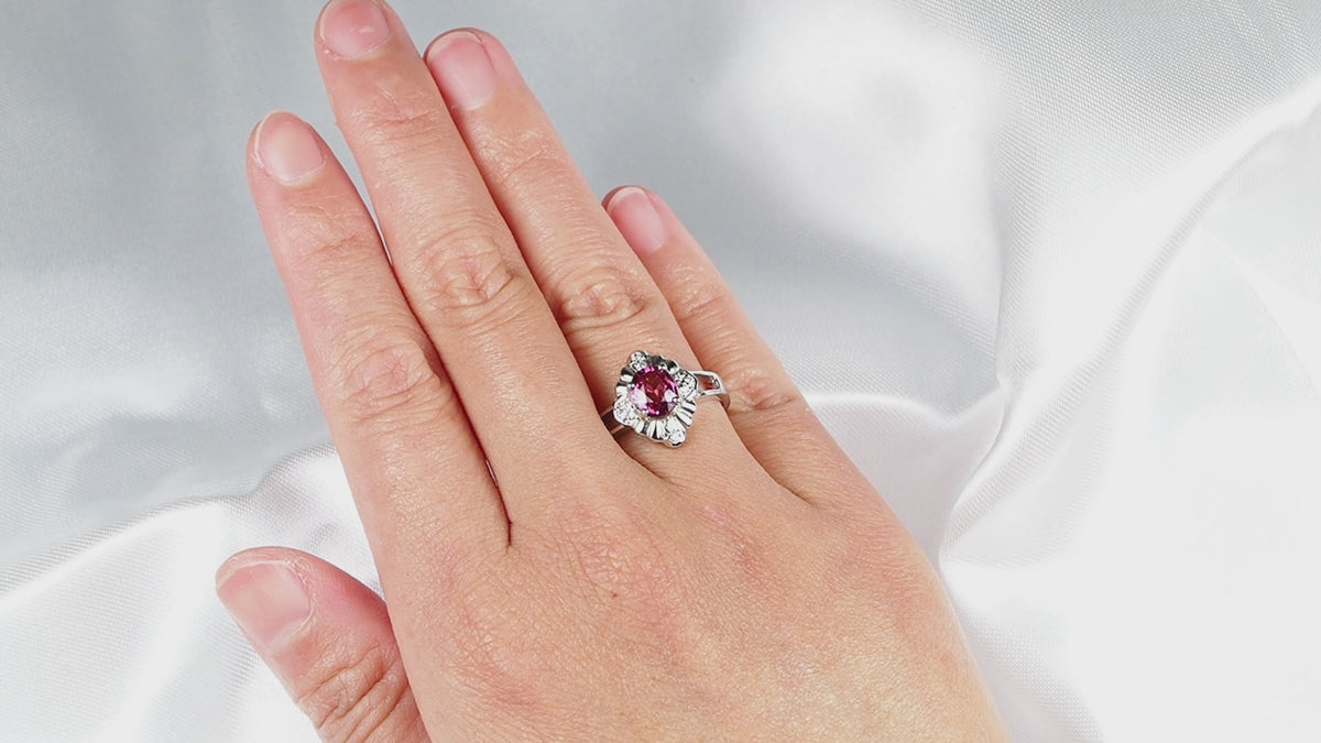 Hot Pink Tourmaline Ring for Her, 925 Sterling Silver, Genuine Gemstone, Free Resizing