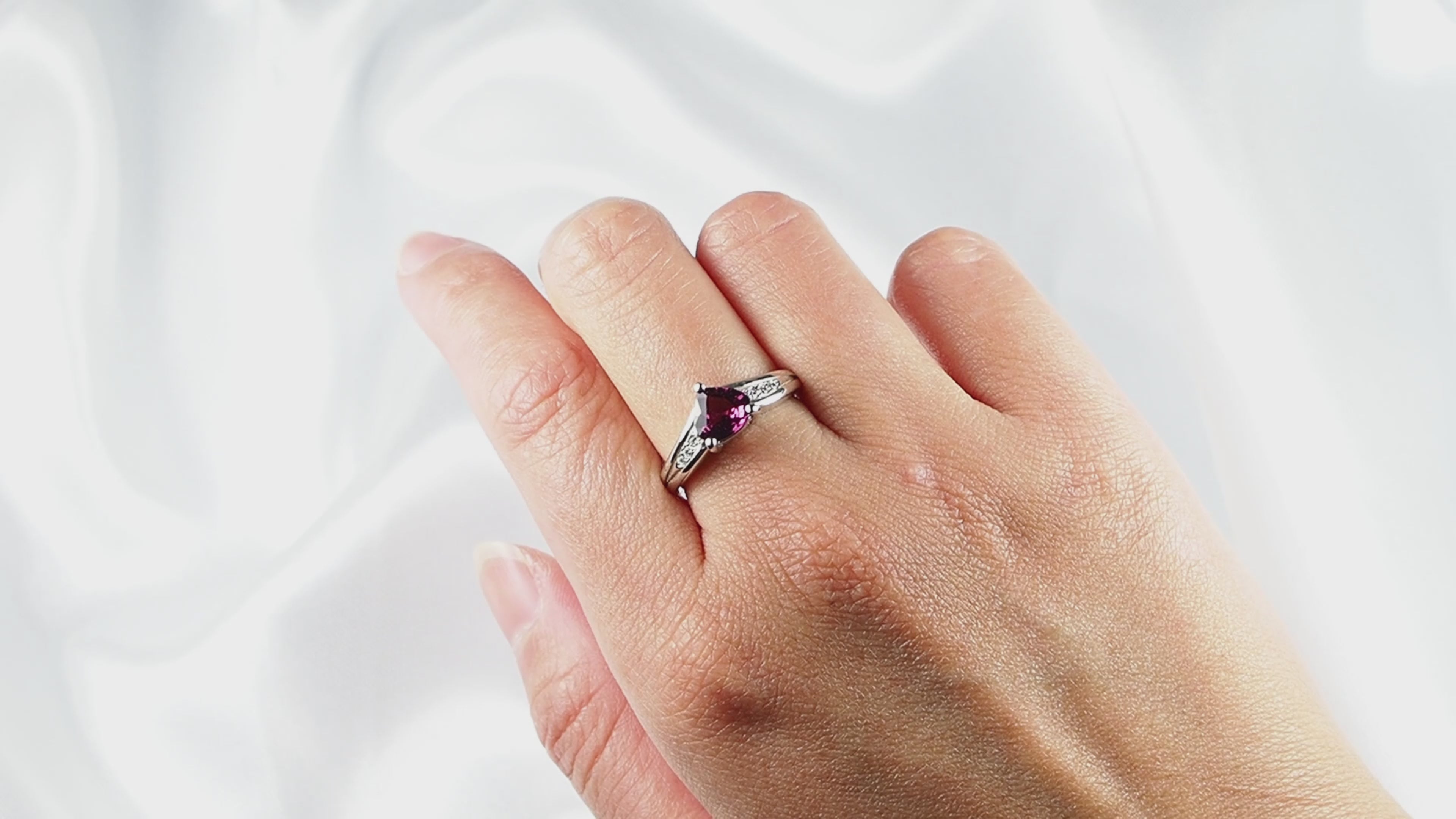 Orchid Pink Rhodolite Garnet 925 Sterling Silver Ring,Simple Everyday Ring, Free Resizing