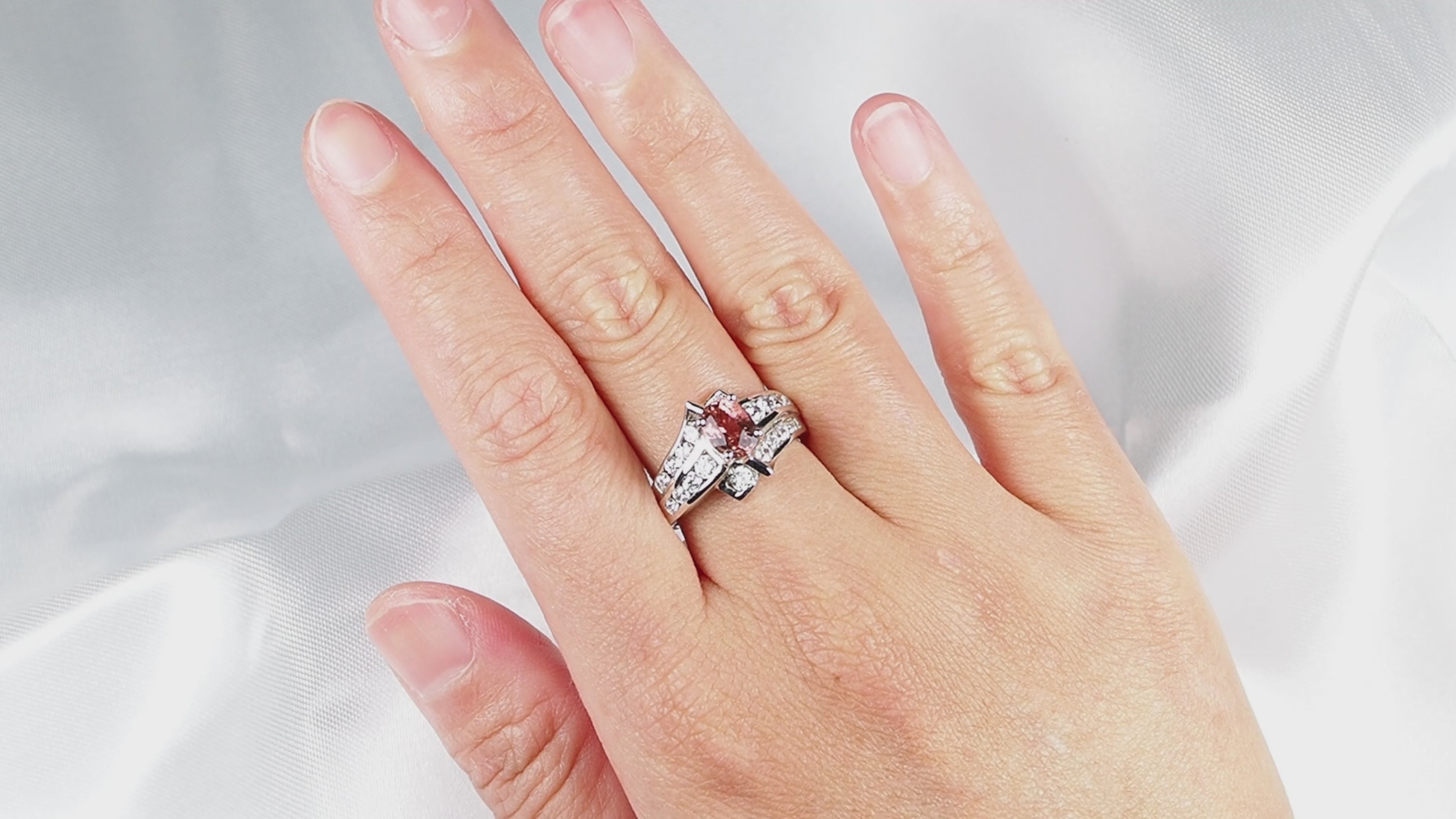 Salmon Pink Tourmaline Stacking Ring 925 Silver, Natural Gemstone, Minimalist Ring, Free Resizing