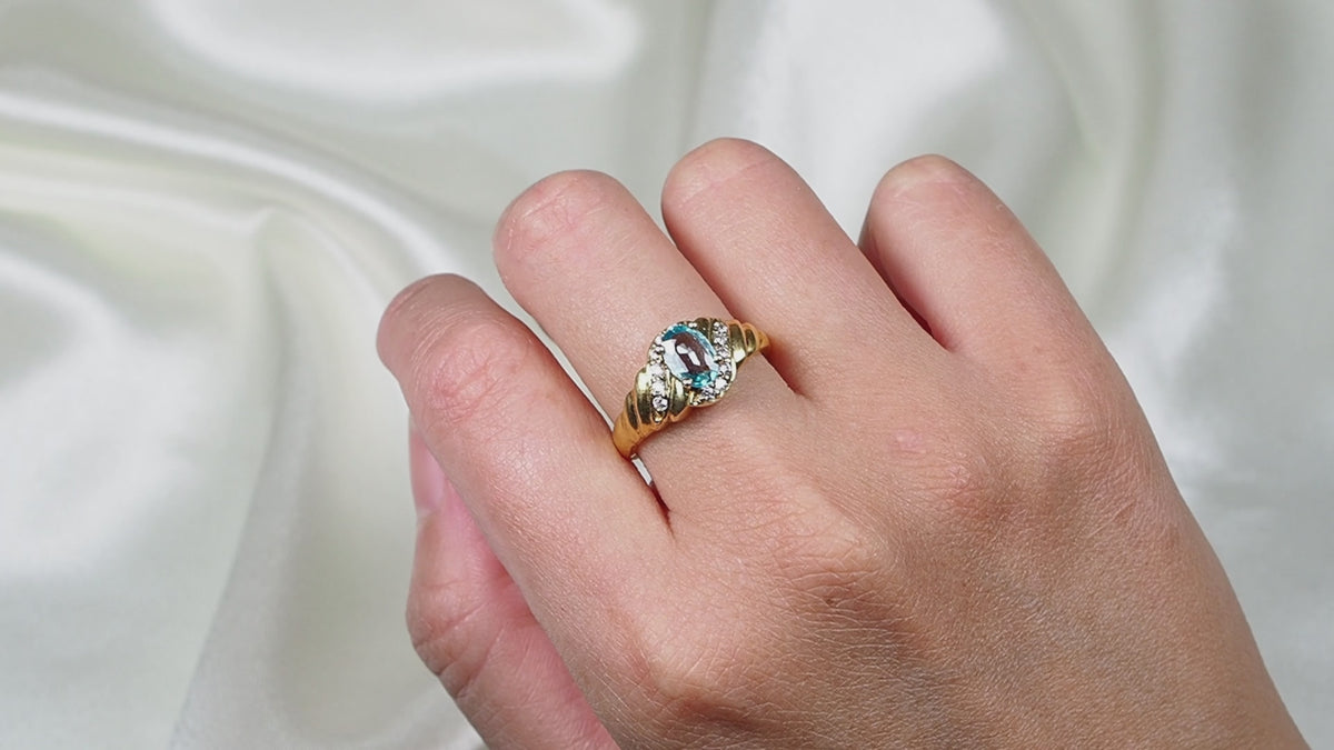 Blue Zircon 925 Sterling Silver Ring, Natural Gemstone, Minimalist Ring, Free Resizing