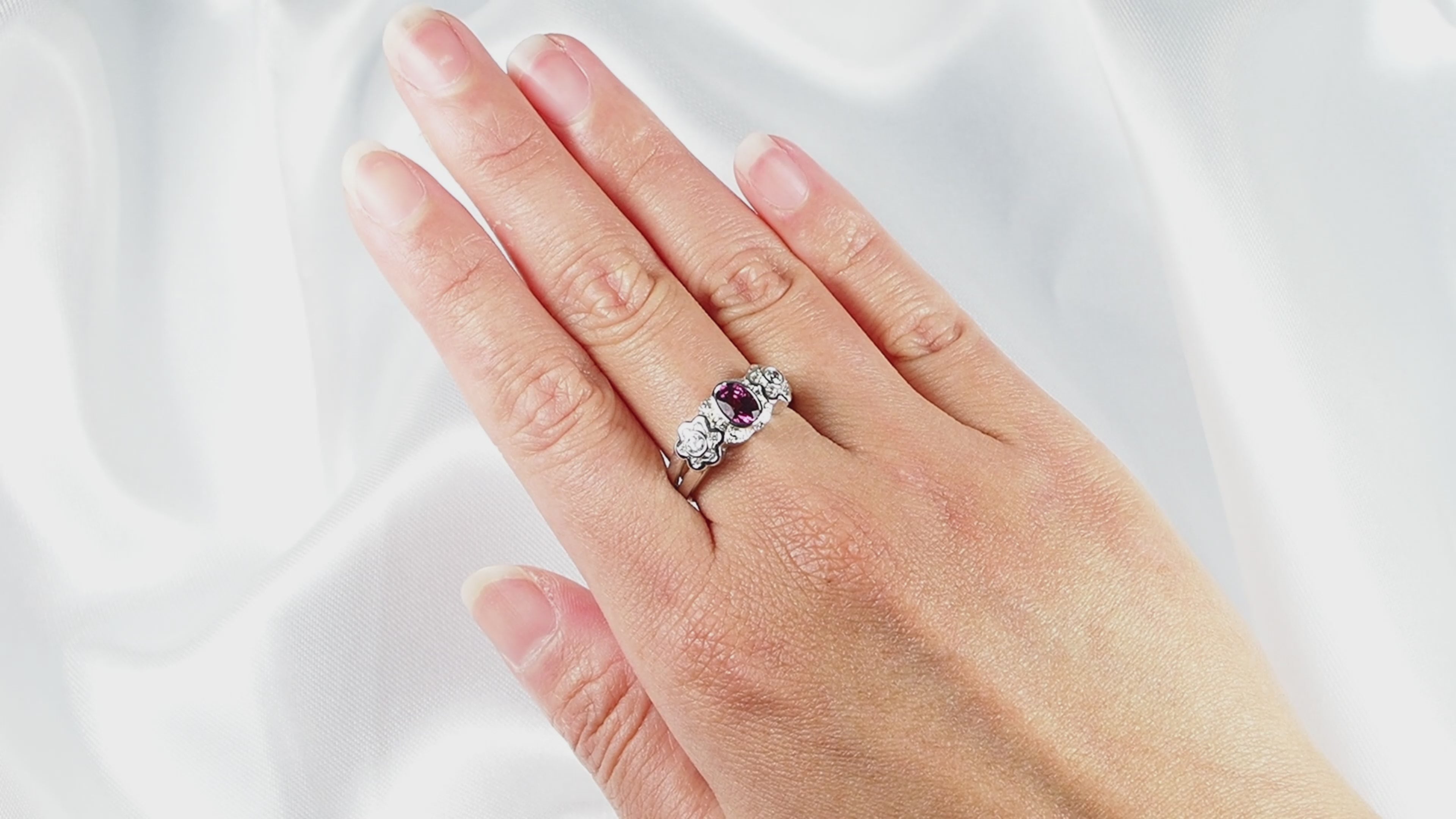 Raspberry Pink Rhodolite Garnet 925 Sterling Silver Ring,Luxury Look, Affordable Gift