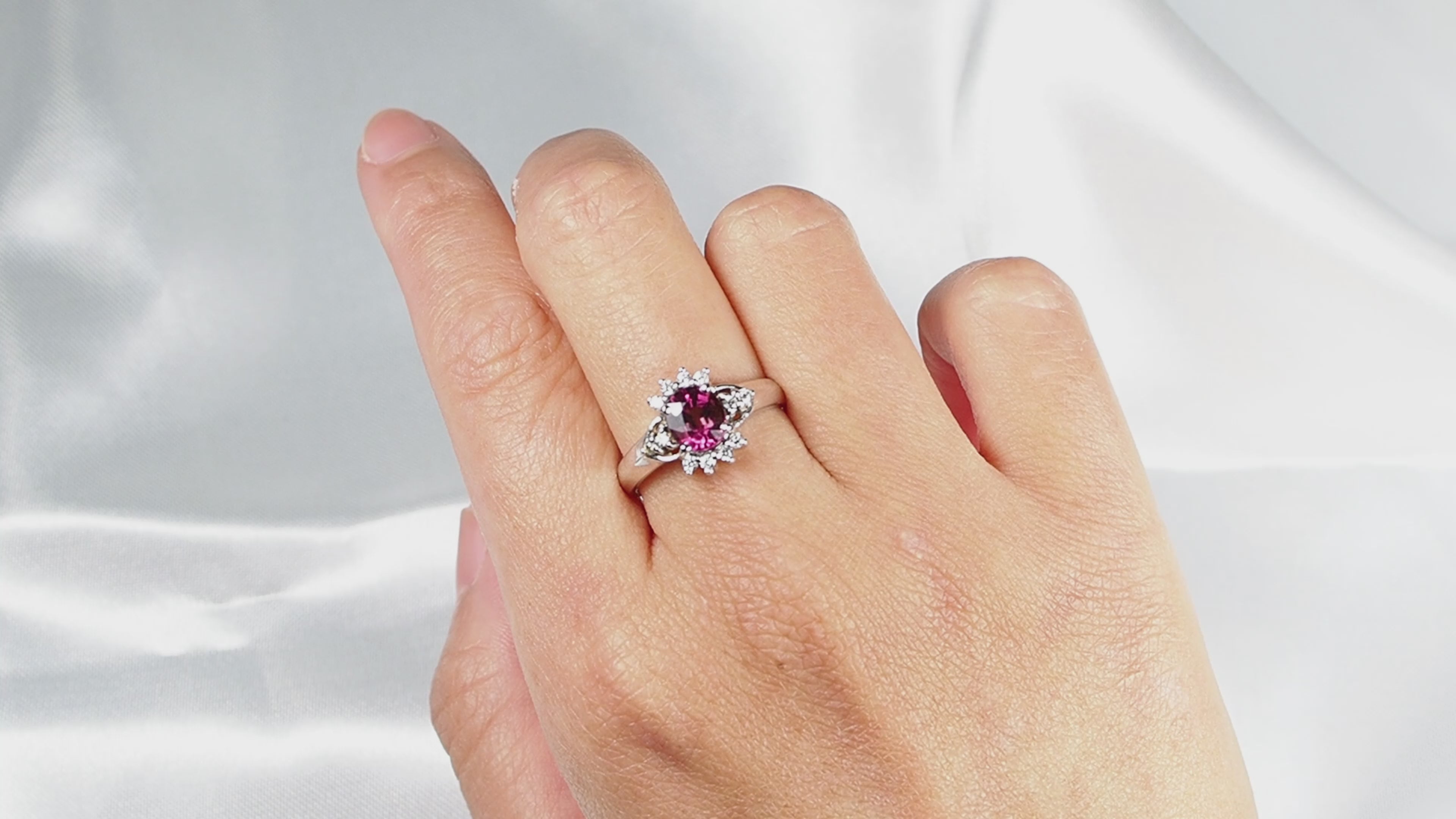 Cherry Blossom Pink Tourmaline Ring 925 Sterling Silver, All Occasion Everyday Ring, Free Resizing