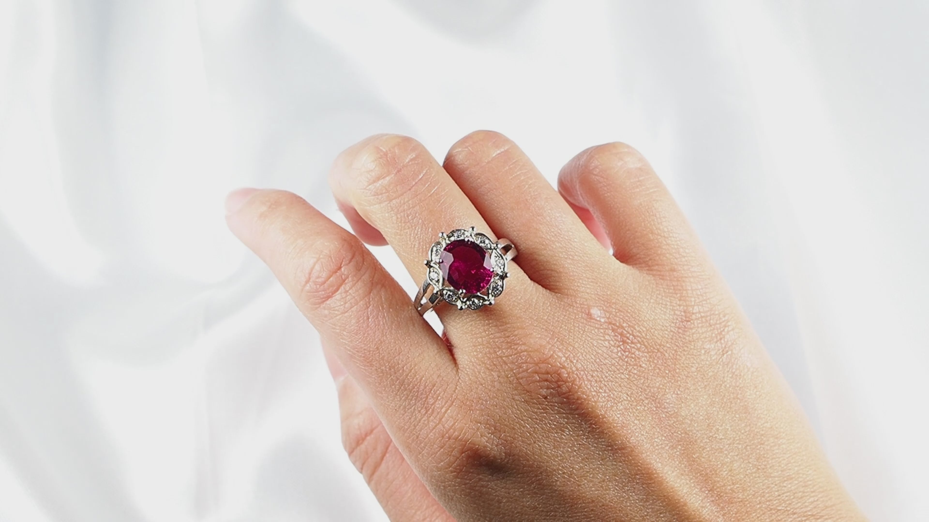Deep Fuchsia Pink Rubellite Tourmaline 925 Sterling Silver, Dainty Minimalist Everyday Ring