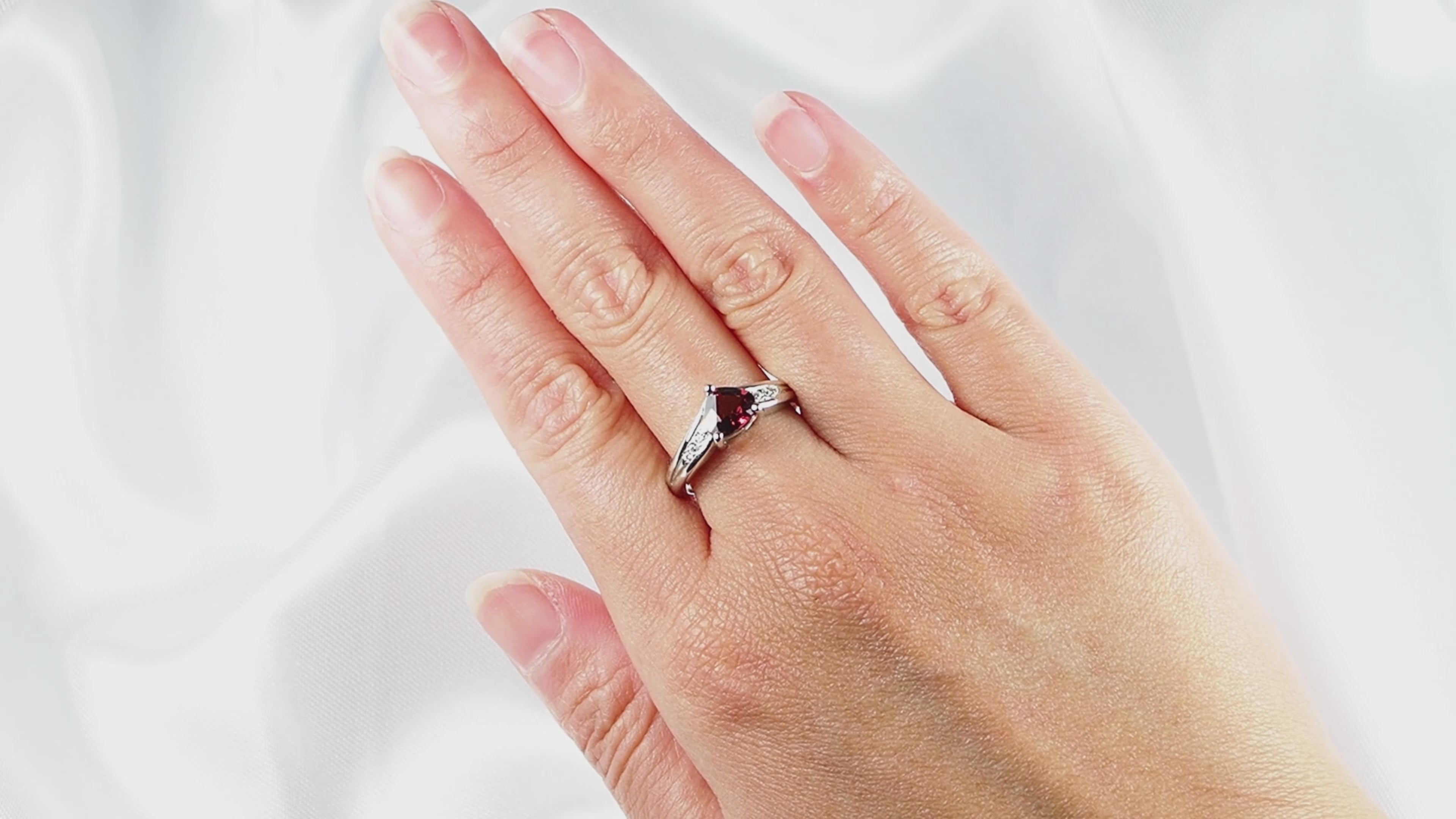 Warm Rose Rhodolite Garnet  Ring Sterling Silver, 925 Genuine Gemstone, Everyday Ring