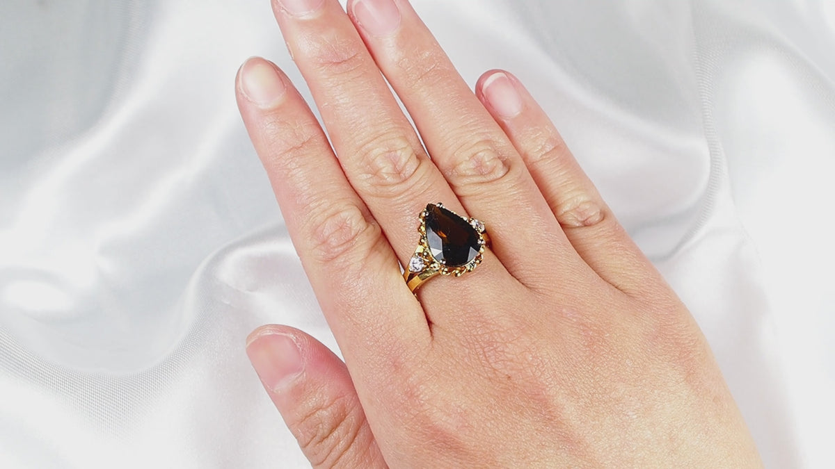 Smoky Brown Tourmaline 925 Sterling Silver Ring, Minimalist Everyday Gemstone Ring, Gift for Her