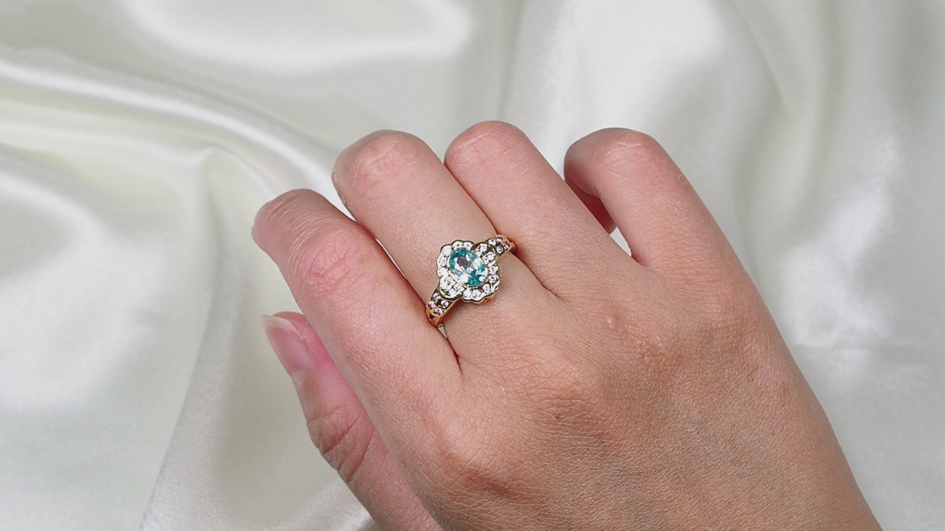 Blue Zircon 925 Sterling Silver Ring, Simple Everyday Ring, Free Resizing