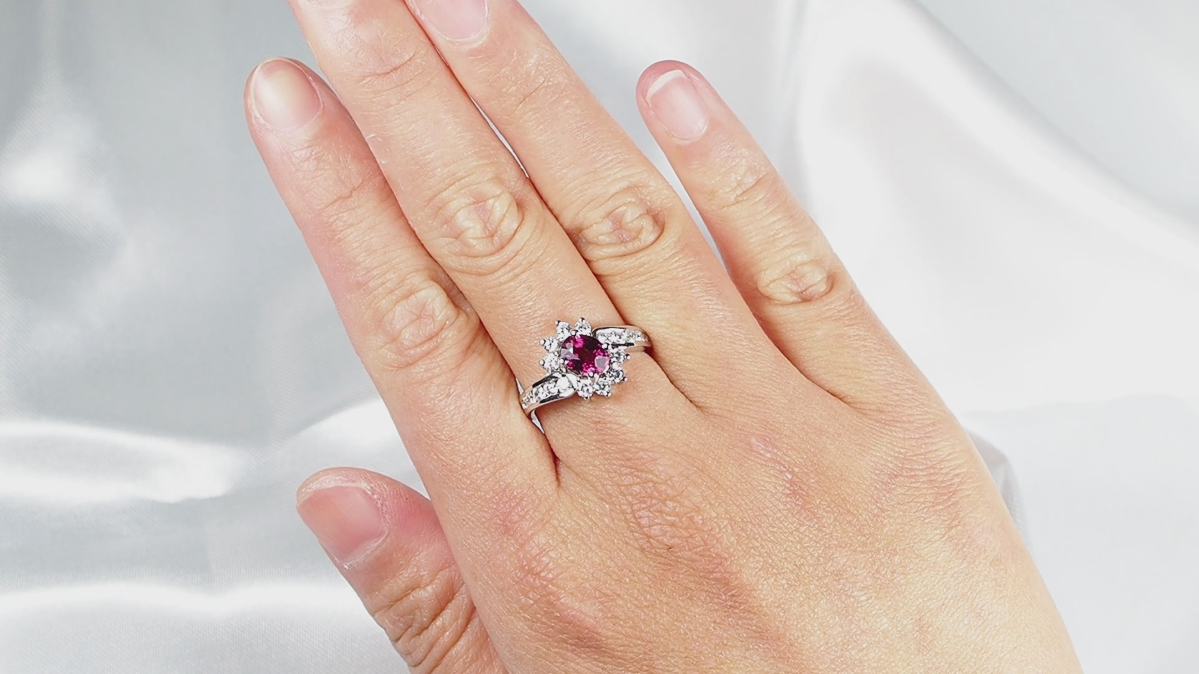Dainty Hot Pink Tourmaline Ring 925 Sterling Silver, Simple Everyday Ring, Free Resizing