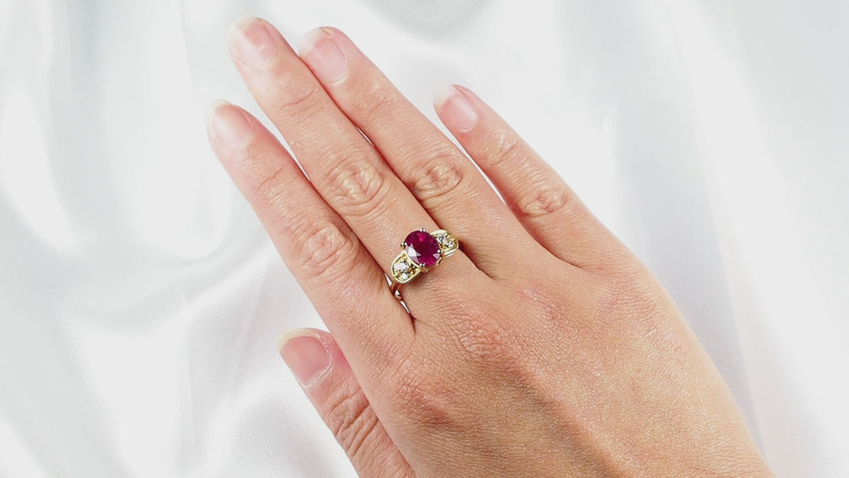 Purplish Pink Rubellite Tourmaline 24k Yellow Gold Plated 925 Silver, Natural Gemstone, Free Resizing