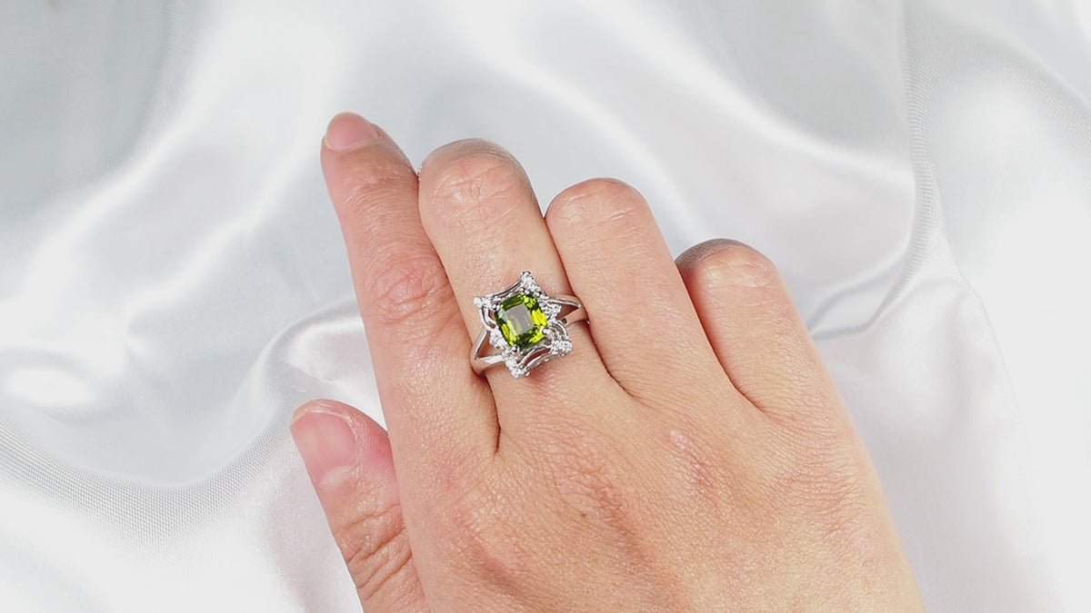 Neon Green Tourmaline 925 Sterling Silver Rings, Natural Gemstone, Free Resizing