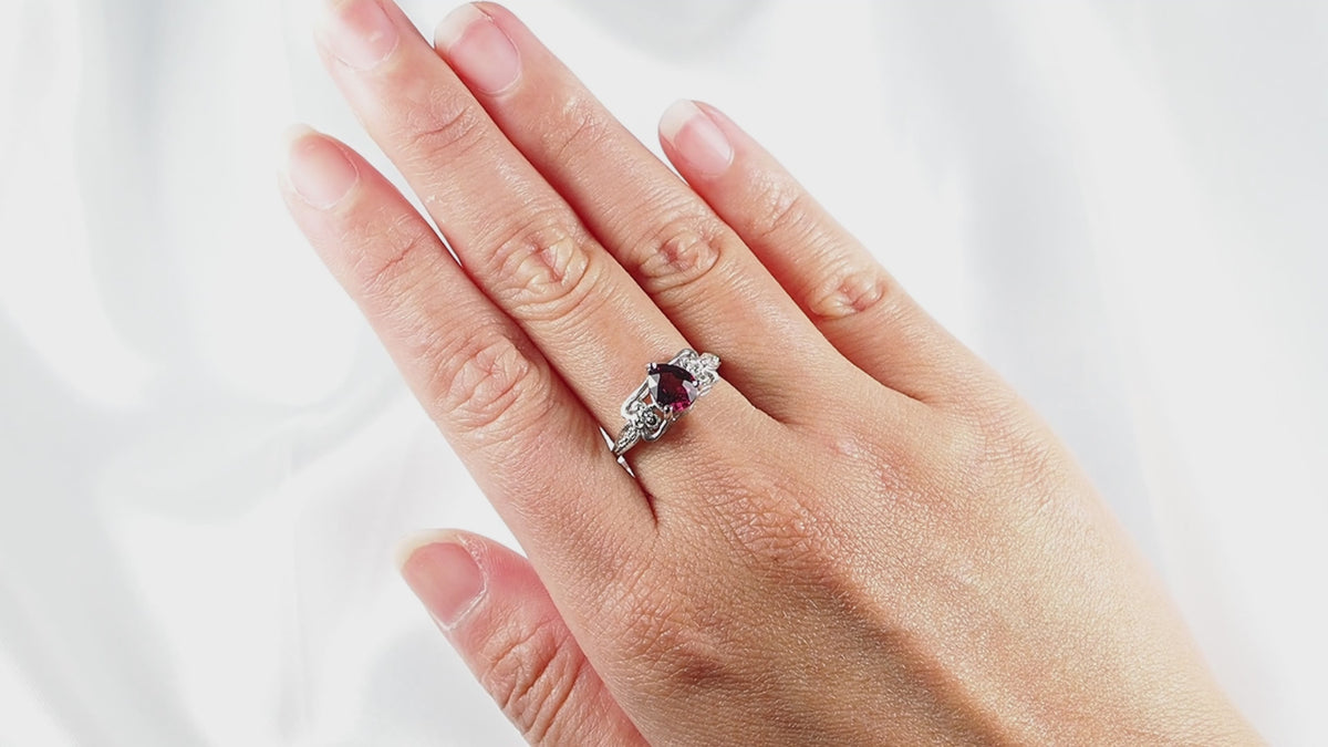 Burgundy Red Rubellite Tourmaline Natural Gemstone Rings 925 Genuine Gemstone, Everyday Ring