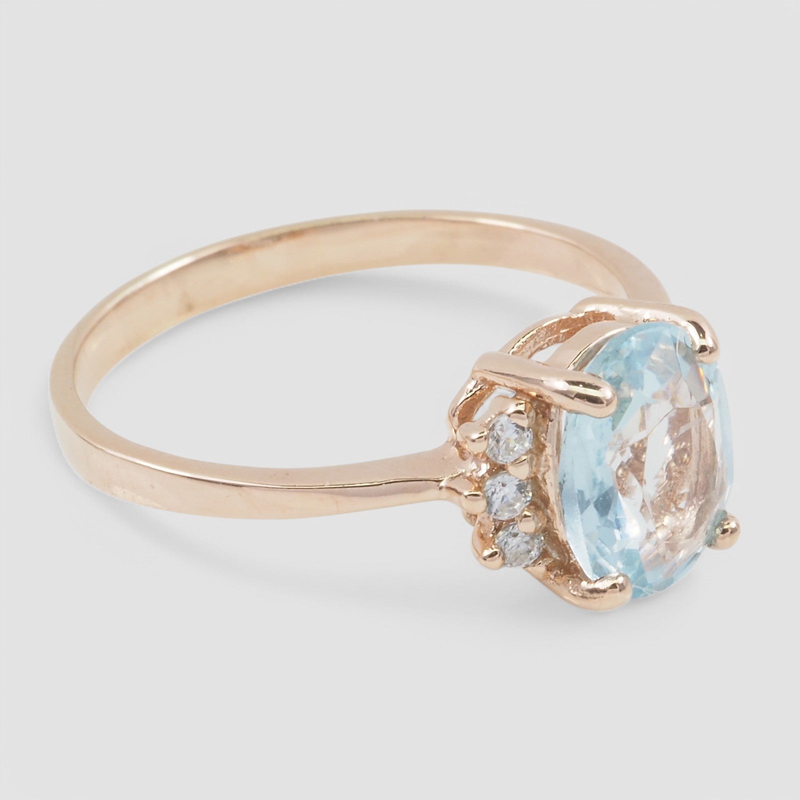Blue Aquamarine 925 Sterling Silver Ring