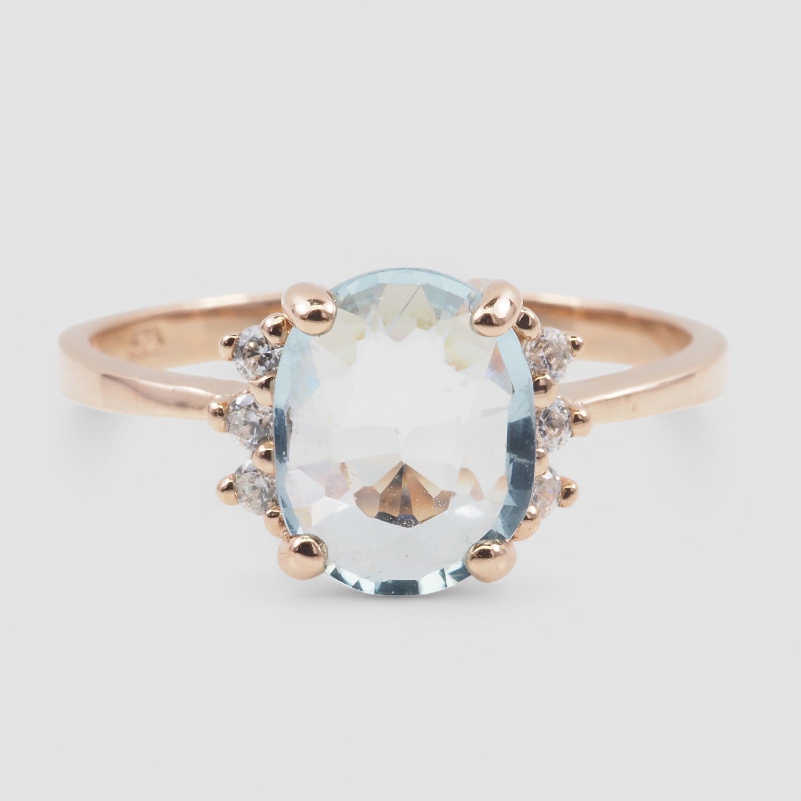 Blue Aquamarine 925 Sterling Silver Ring
