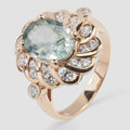 Blue Aquamarine 925 Sterling Silver Rose Gold Ring