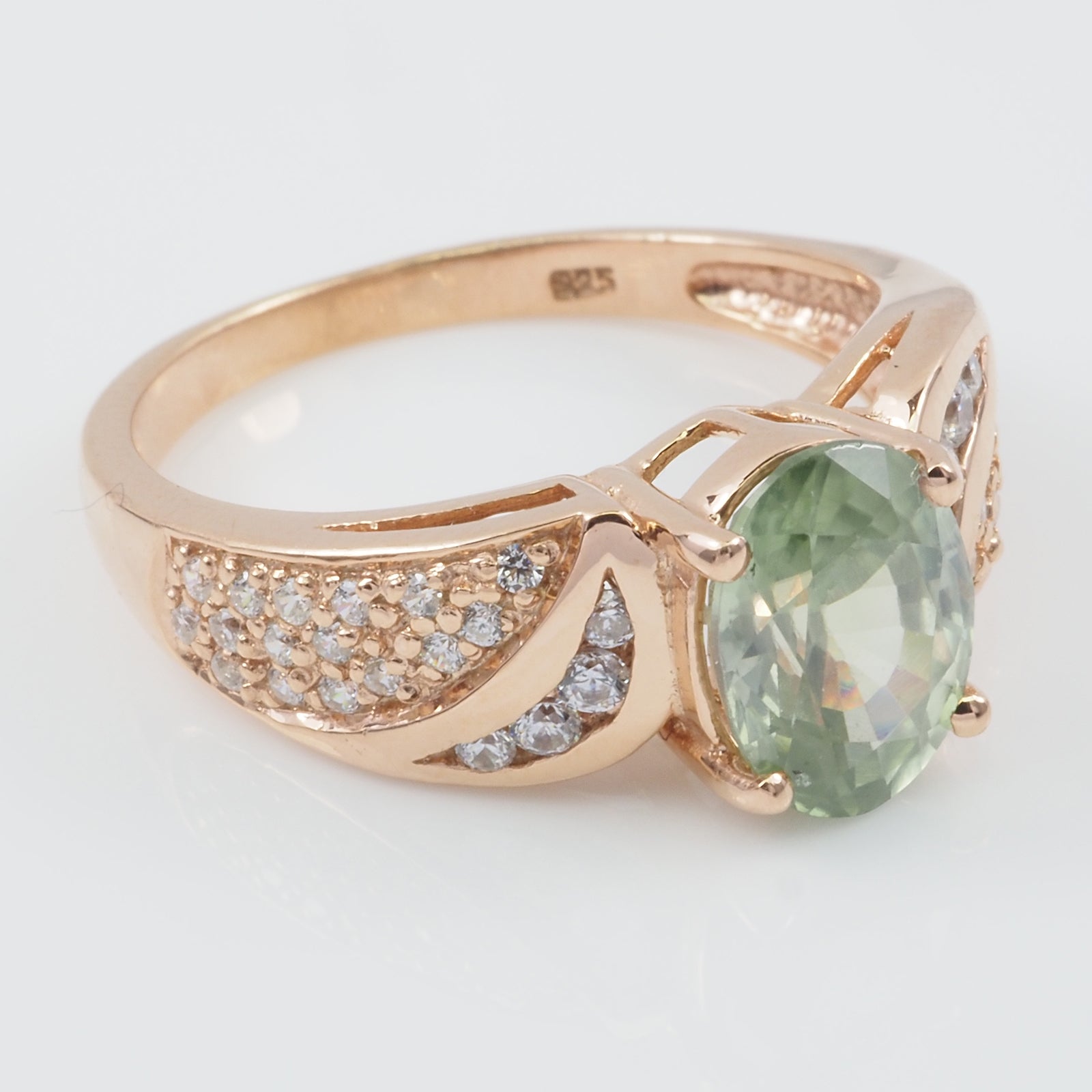 Natural Mint Green Tourmaline Ring Sterling Silver, 925 Boho Style Everyday Ring