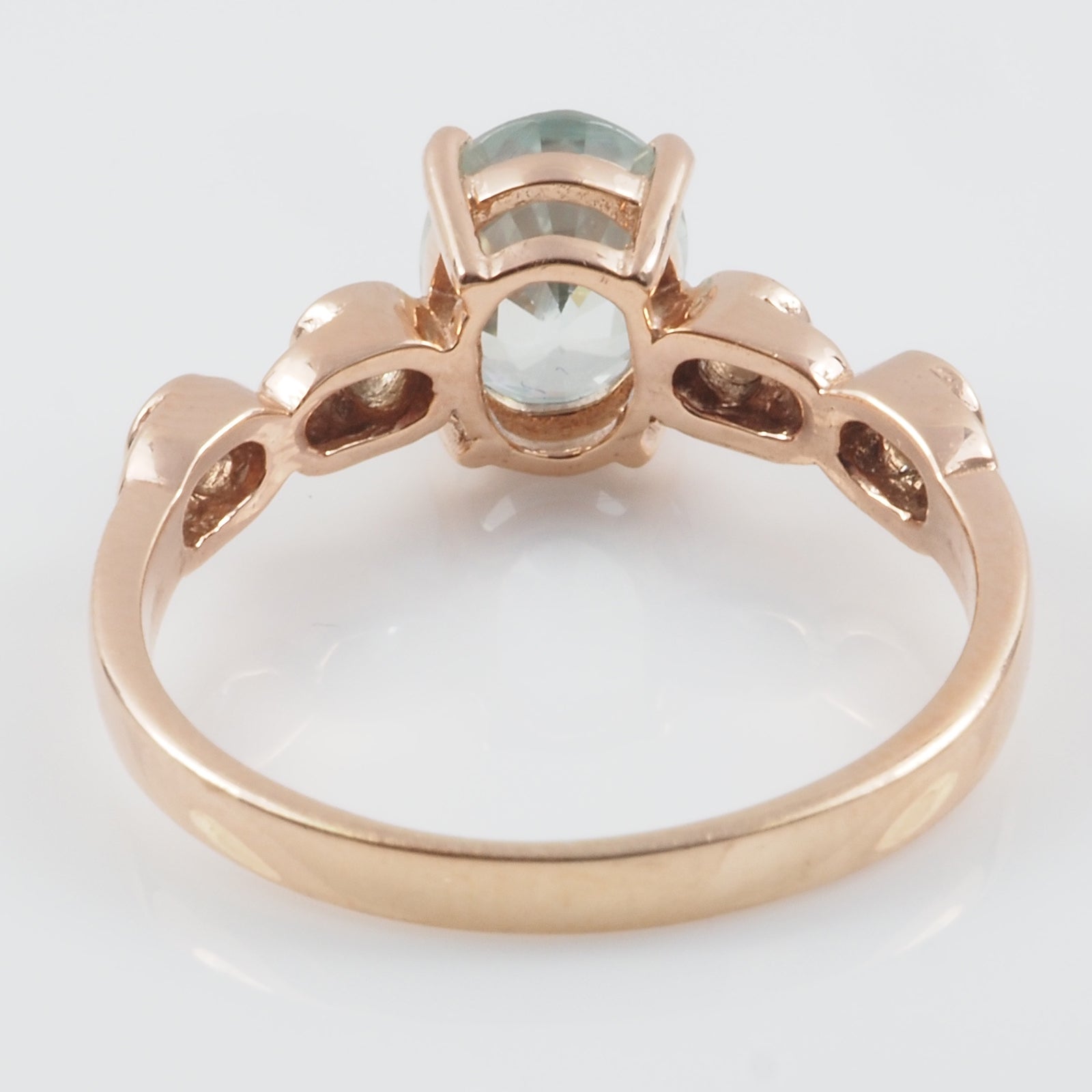 Blue Aquamarine 925 Sterling Silver Rose Gold Ring