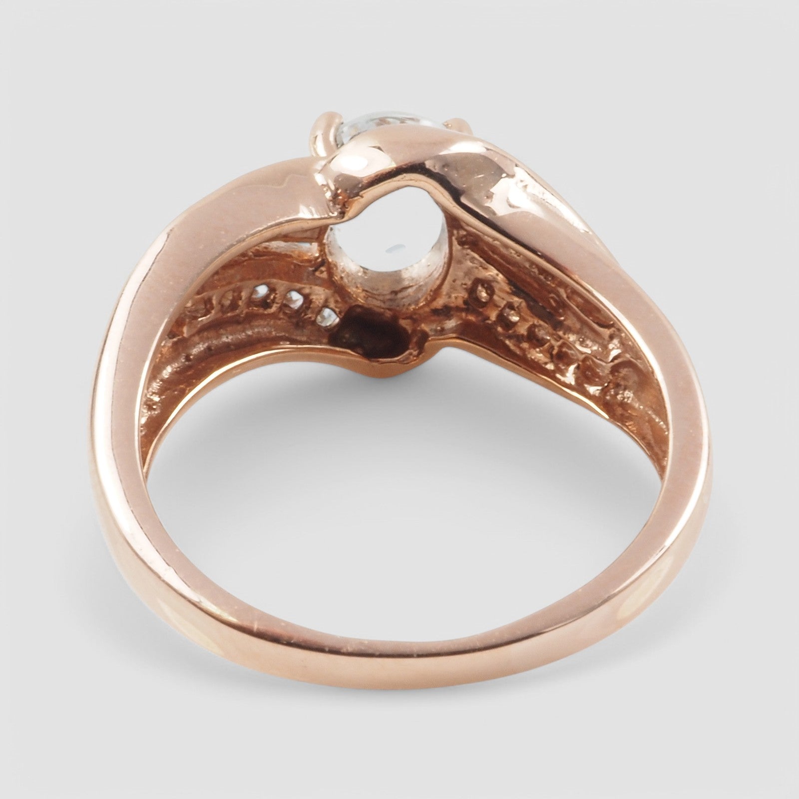 Blue Aquamarine 925 Sterling Silver Rose Gold Ring