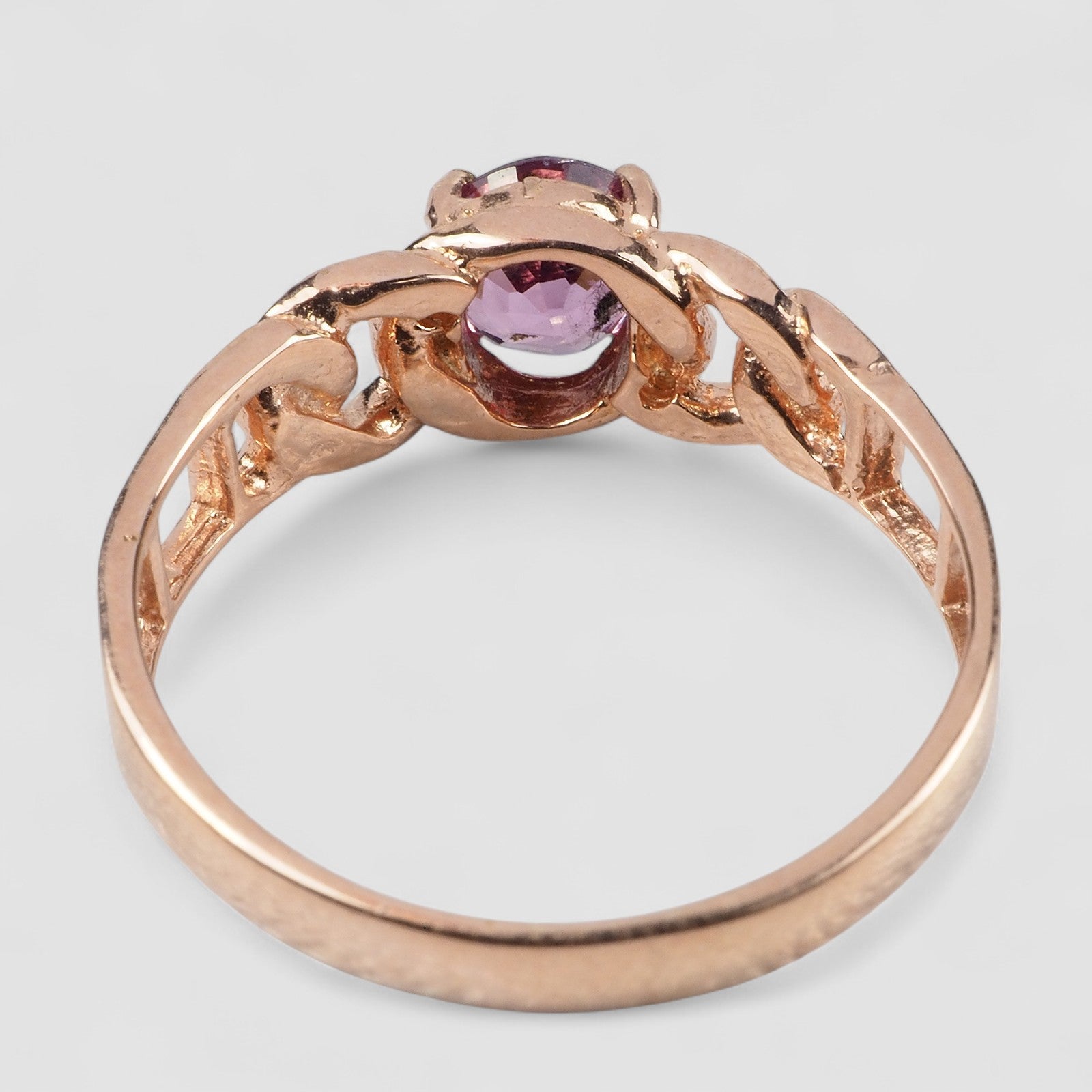 PINK SPINEL 925 STERLING SILVER ROSE GOLD HANDMADE RING