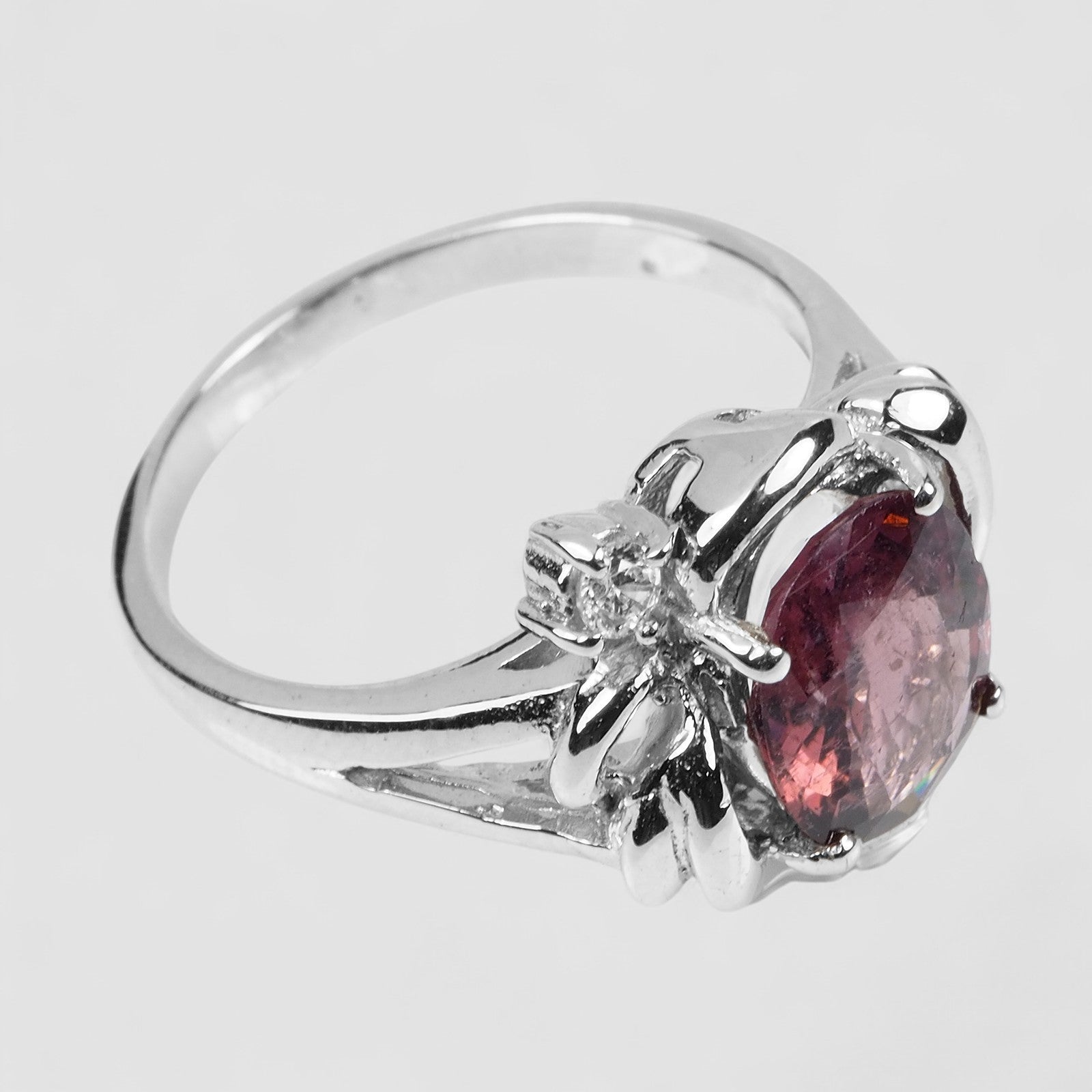Dusty Rose RED TOURMALINE 925 STERLING SILVER HANDMADE RING
