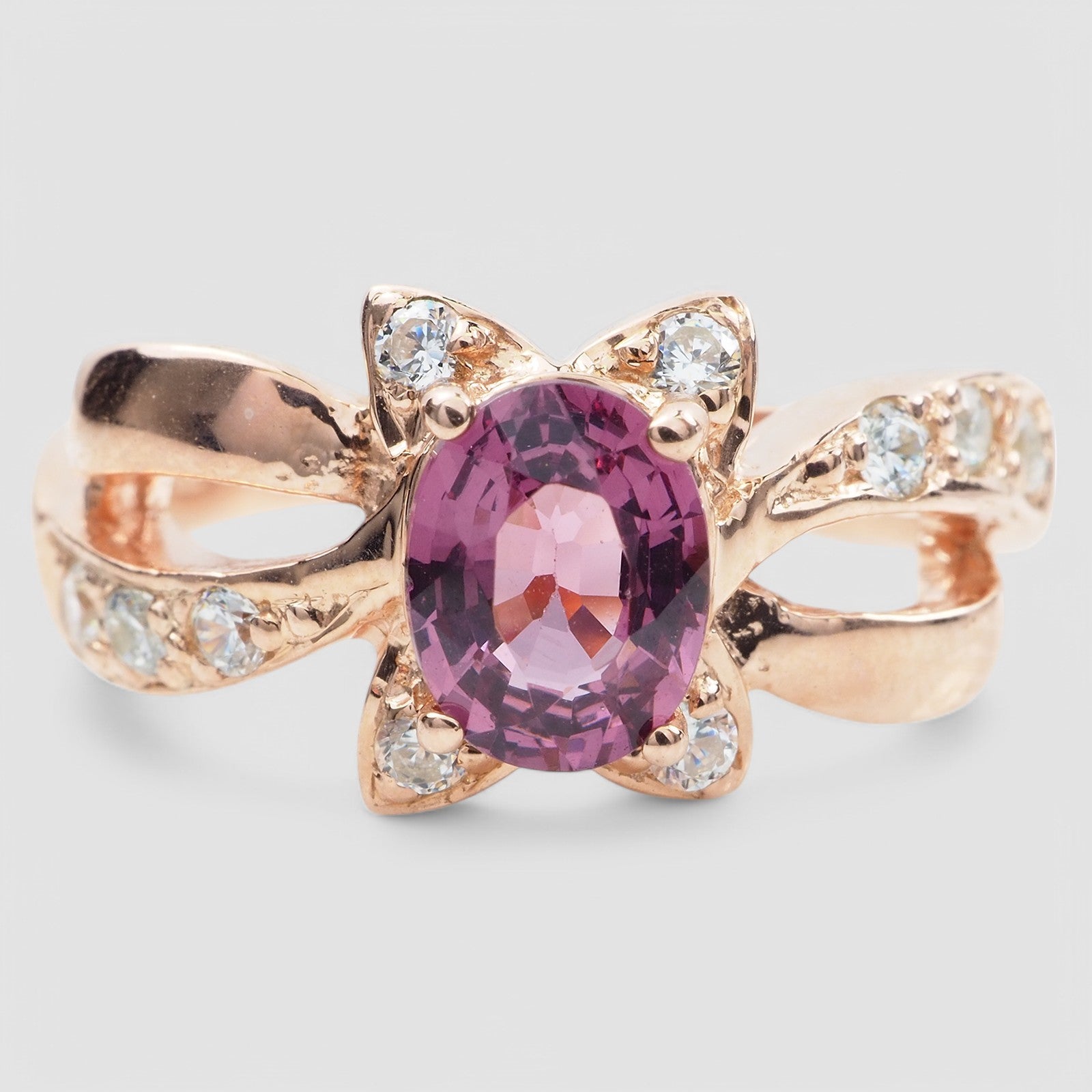 Purple Pink Spinel 925 Sterling Silver Ring, Trendy Everyday Ring, Free Resizing